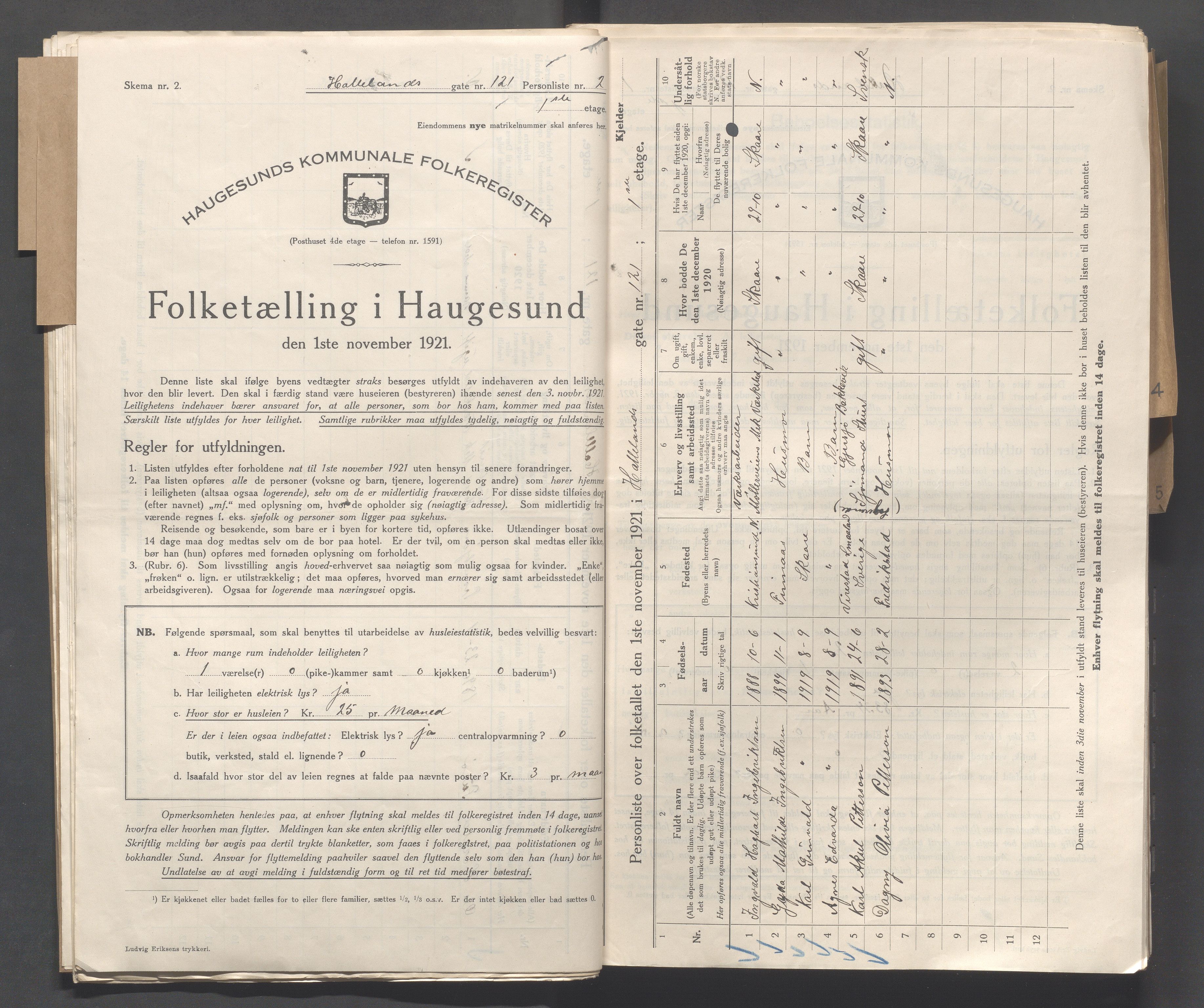 IKAR, Kommunal folketelling 1.11.1921 for Haugesund, 1921, s. 6670