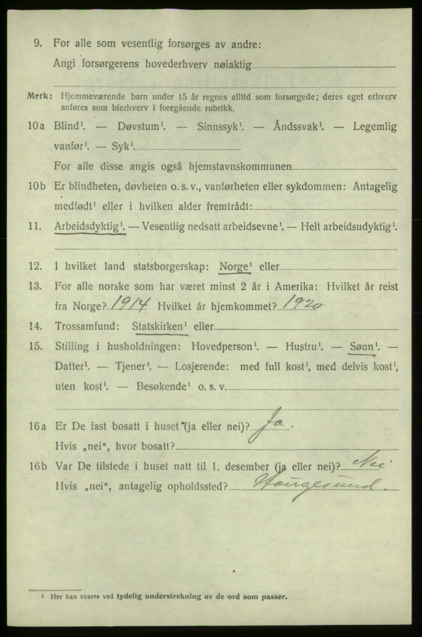 SAB, Folketelling 1920 for 1220 Bremnes herred, 1920, s. 4047