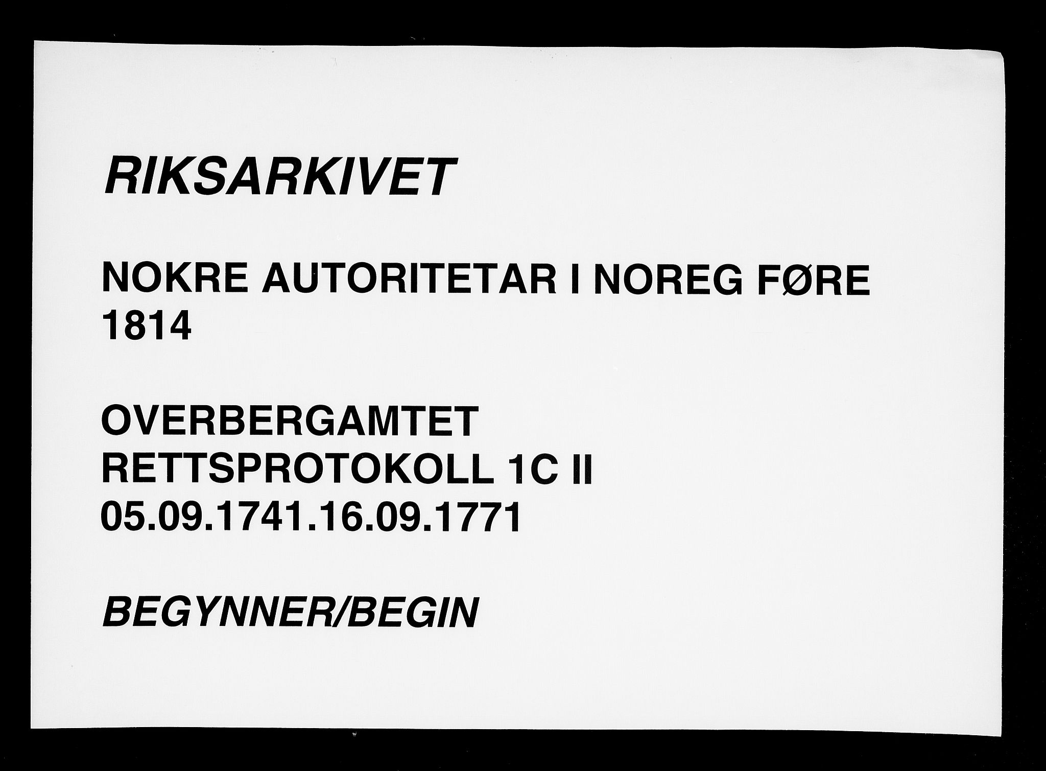 Overbergamtet 1621-1830, SAKO/EA-2885/K/Ka/L0003: Rettsprotokoll, 1741-1771