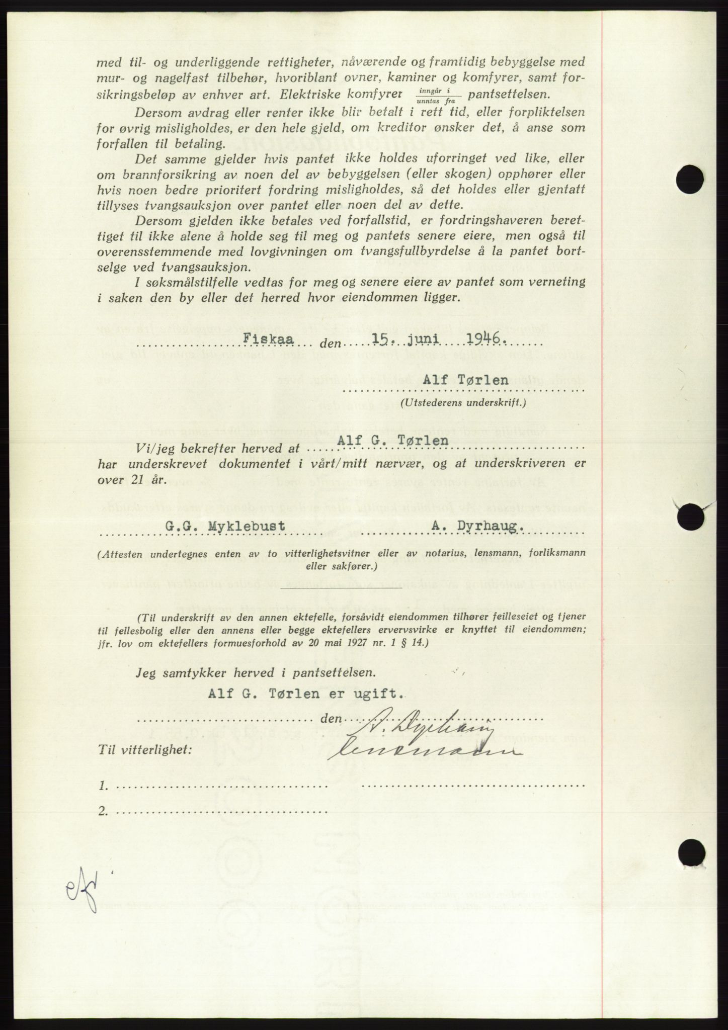 Søre Sunnmøre sorenskriveri, AV/SAT-A-4122/1/2/2C/L0114: Pantebok nr. 1-2B, 1943-1947, Dagboknr: 676/1946