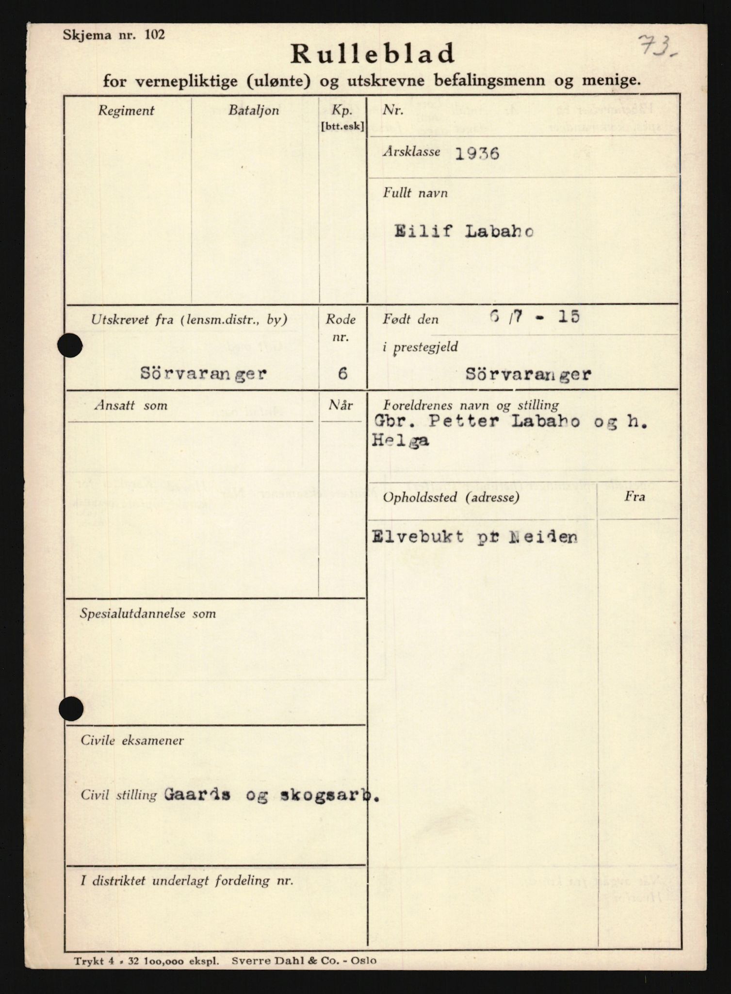 Forsvaret, Troms infanteriregiment nr. 16, AV/RA-RAFA-3146/P/Pa/L0020: Rulleblad for regimentets menige mannskaper, årsklasse 1936, 1936, s. 747