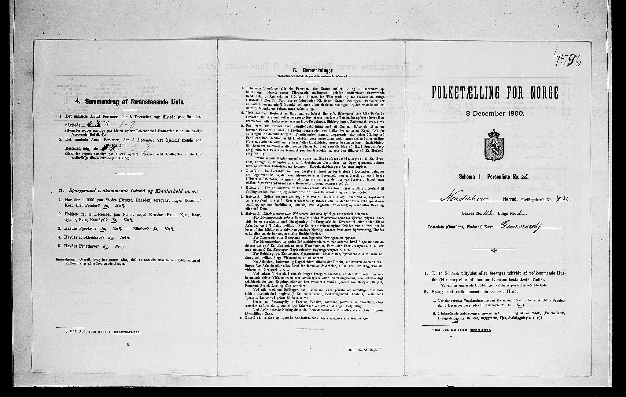 RA, Folketelling 1900 for 0613 Norderhov herred, 1900, s. 2350