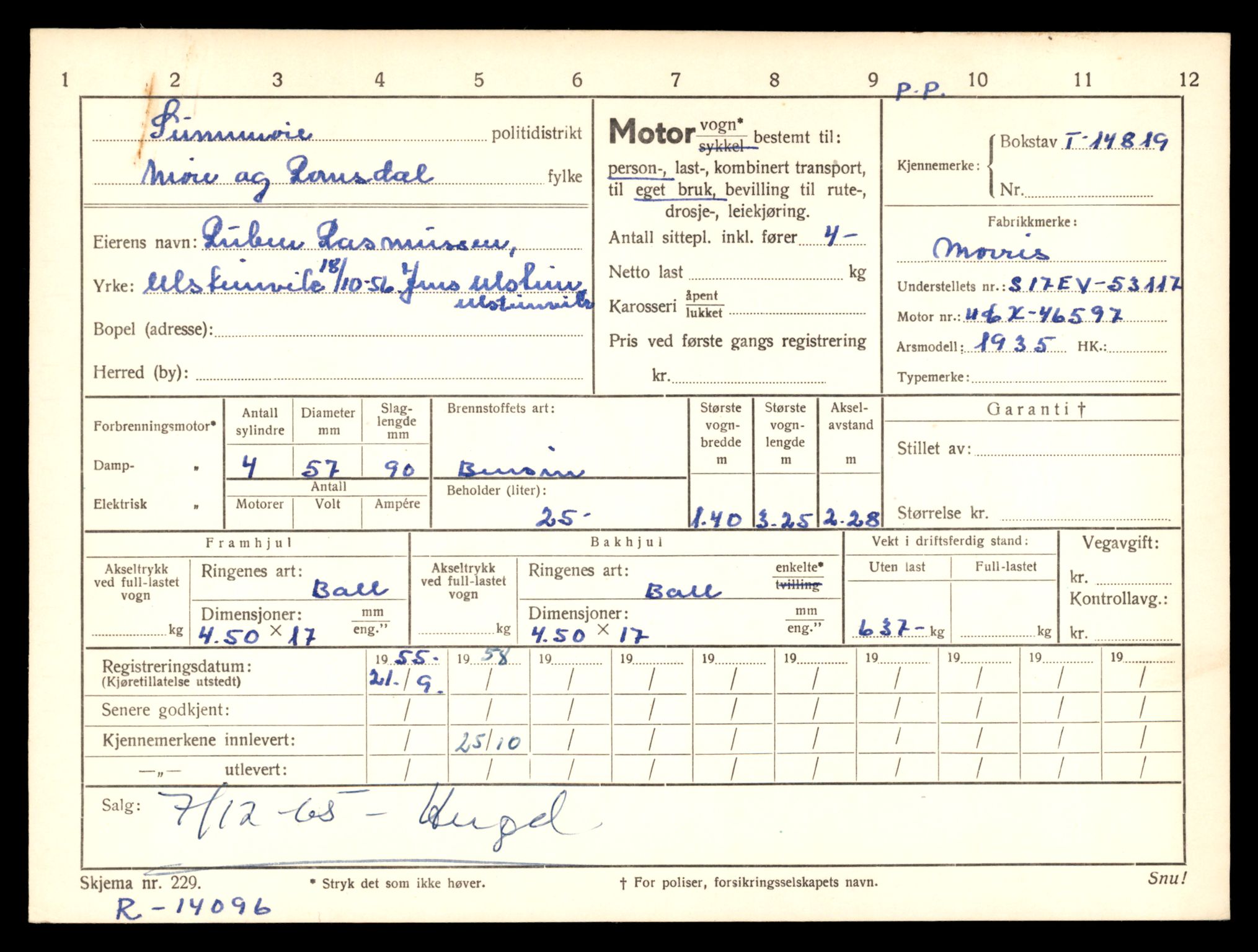 Møre og Romsdal vegkontor - Ålesund trafikkstasjon, AV/SAT-A-4099/F/Fe/L0048: Registreringskort for kjøretøy T 14721 - T 14863, 1927-1998, s. 2219
