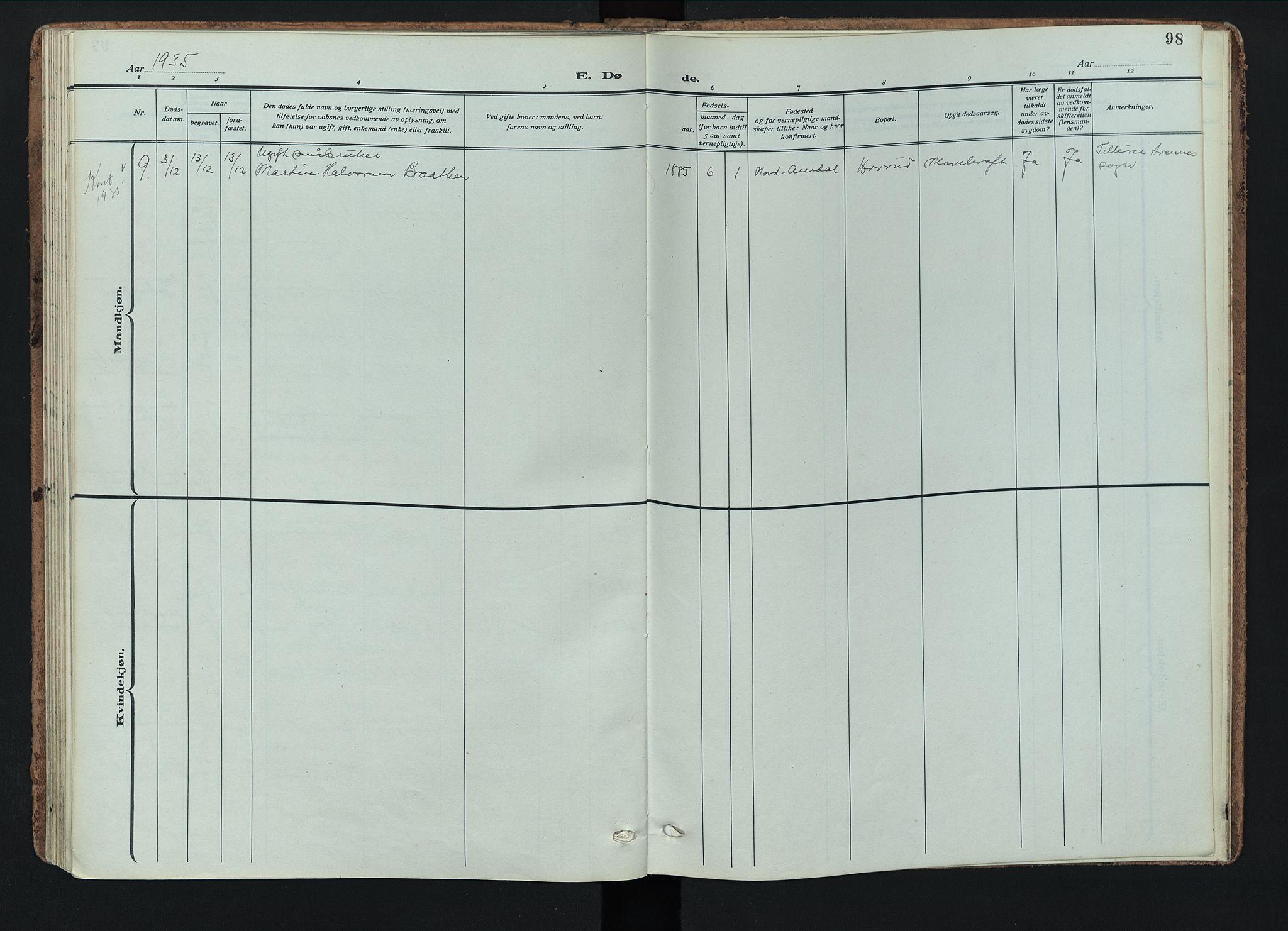 Nord-Aurdal prestekontor, SAH/PREST-132/H/Ha/Haa/L0018: Ministerialbok nr. 18, 1915-1935, s. 98