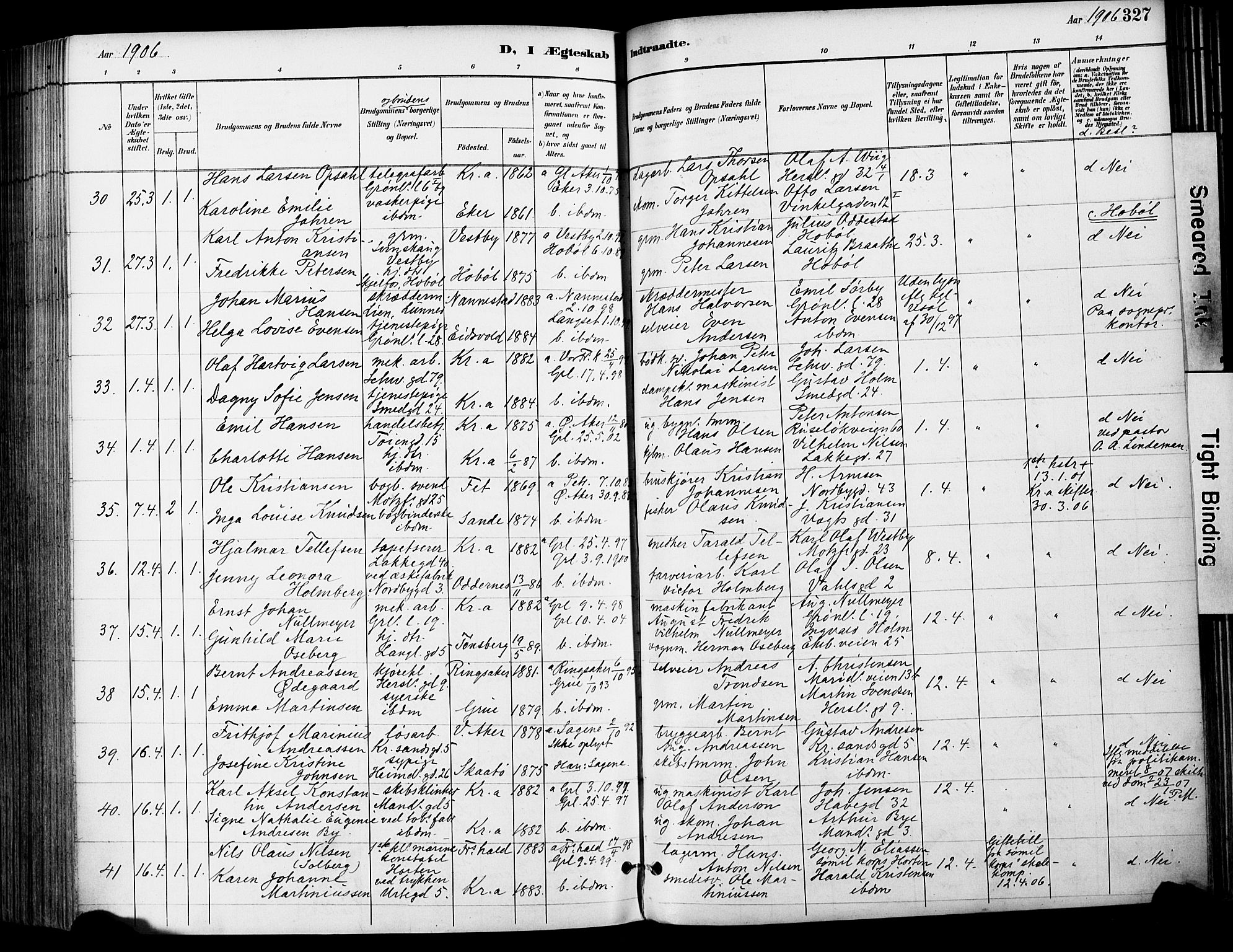 Grønland prestekontor Kirkebøker, AV/SAO-A-10848/F/Fa/L0013: Ministerialbok nr. 13, 1887-1906, s. 327
