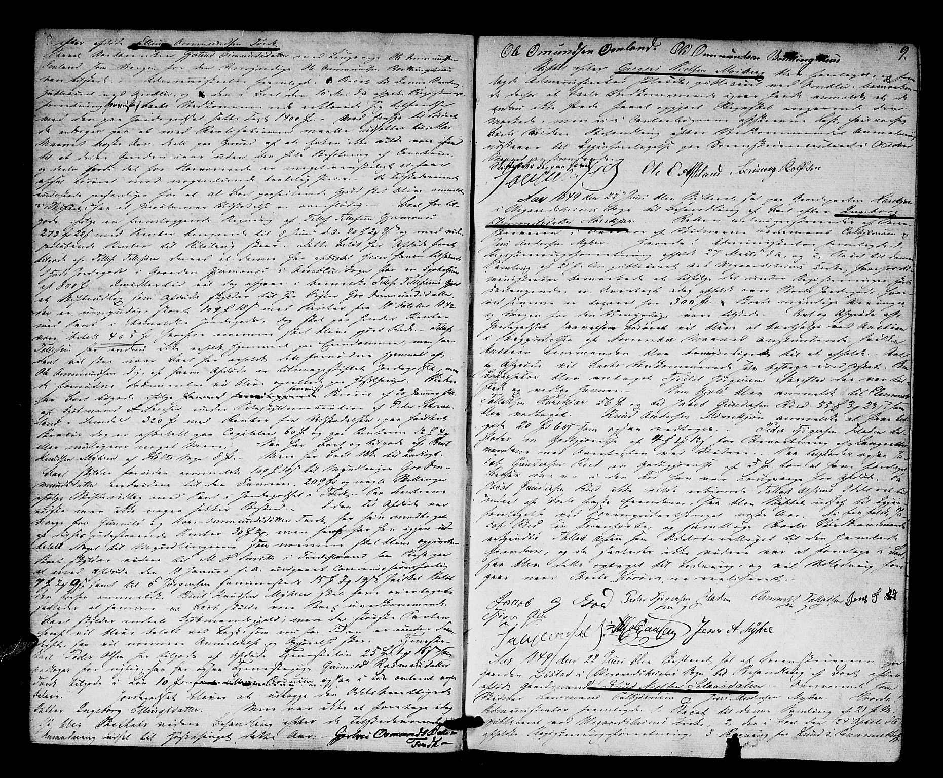 Østre Råbyggelag sorenskriveri, AV/SAK-1221-0016/H/Hc/L0033: Skifteforhandlingsprotokoll nr 27, 1849-1852, s. 8b-9a
