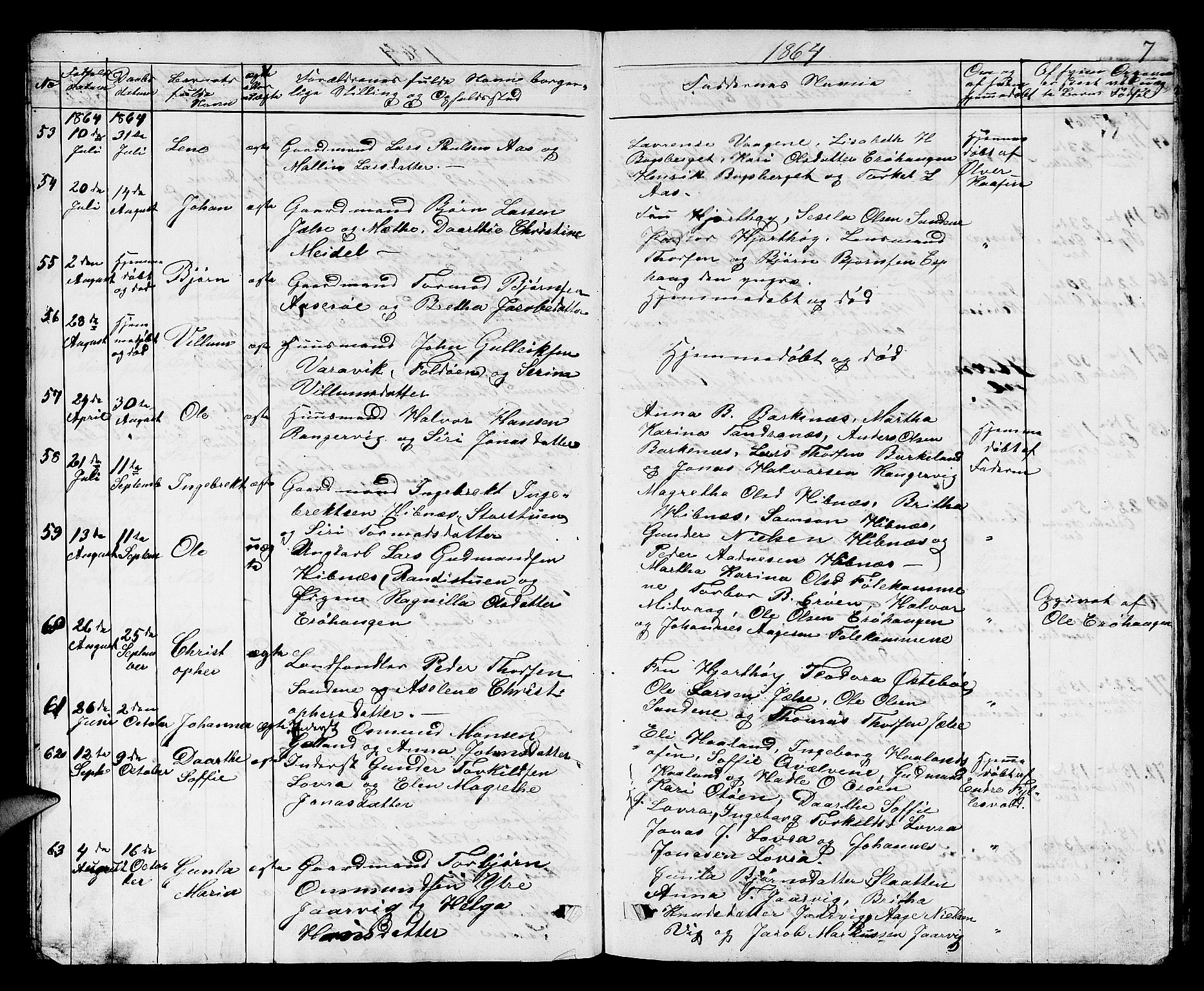 Jelsa sokneprestkontor, AV/SAST-A-101842/01/V: Klokkerbok nr. B 3, 1864-1890, s. 7