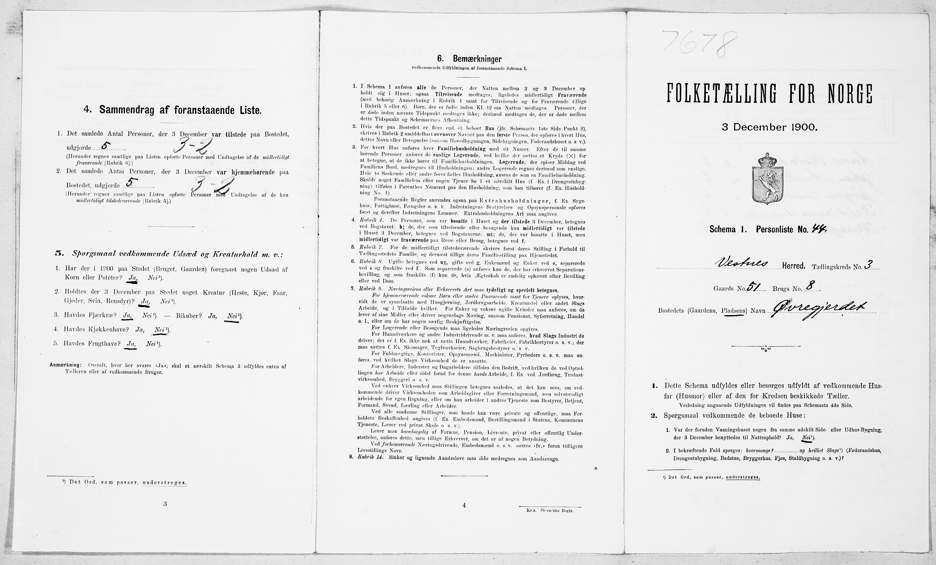 SAT, Folketelling 1900 for 1535 Vestnes herred, 1900, s. 437