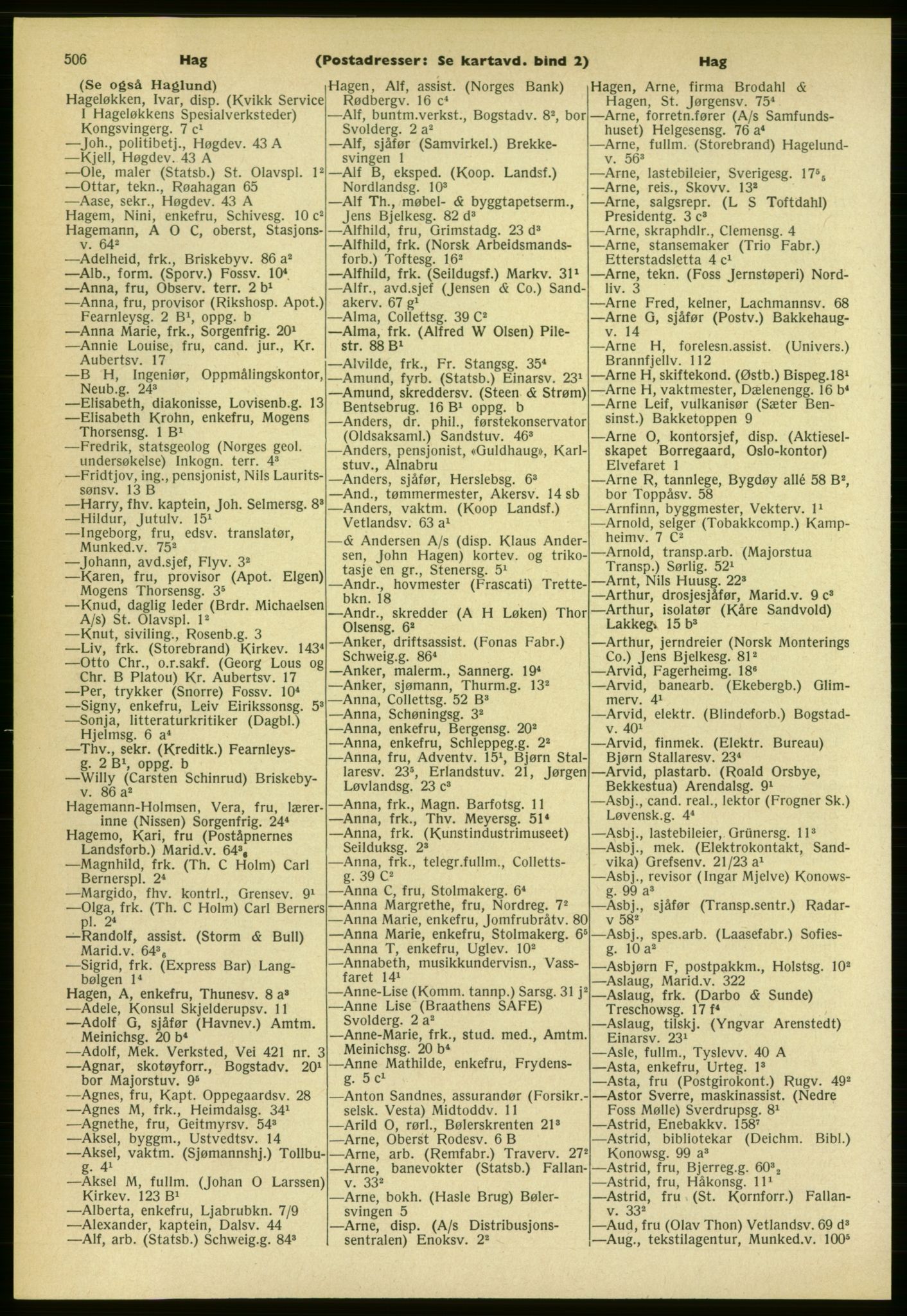 Kristiania/Oslo adressebok, PUBL/-, 1961-1962, s. 506