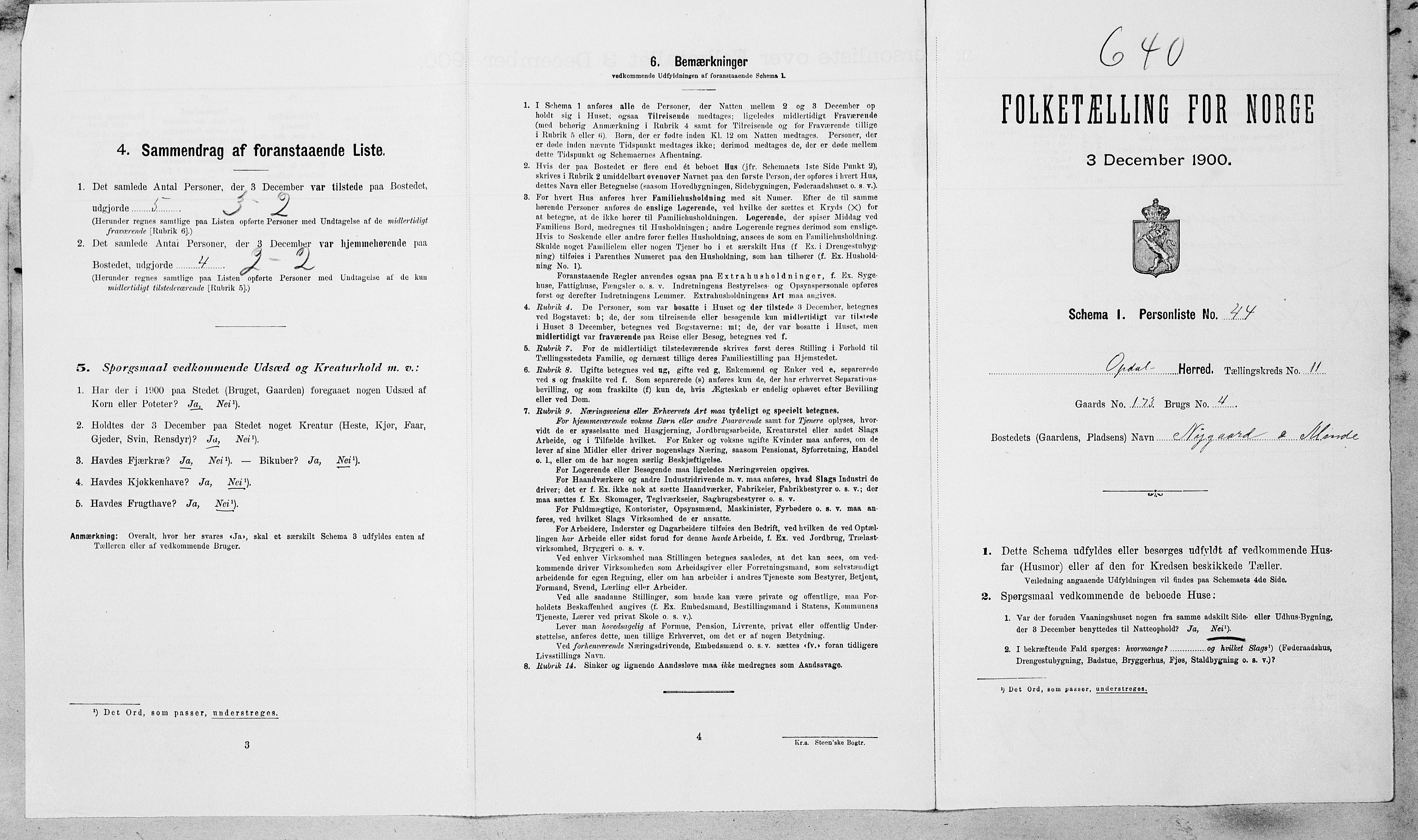 SAT, Folketelling 1900 for 1634 Oppdal herred, 1900, s. 934