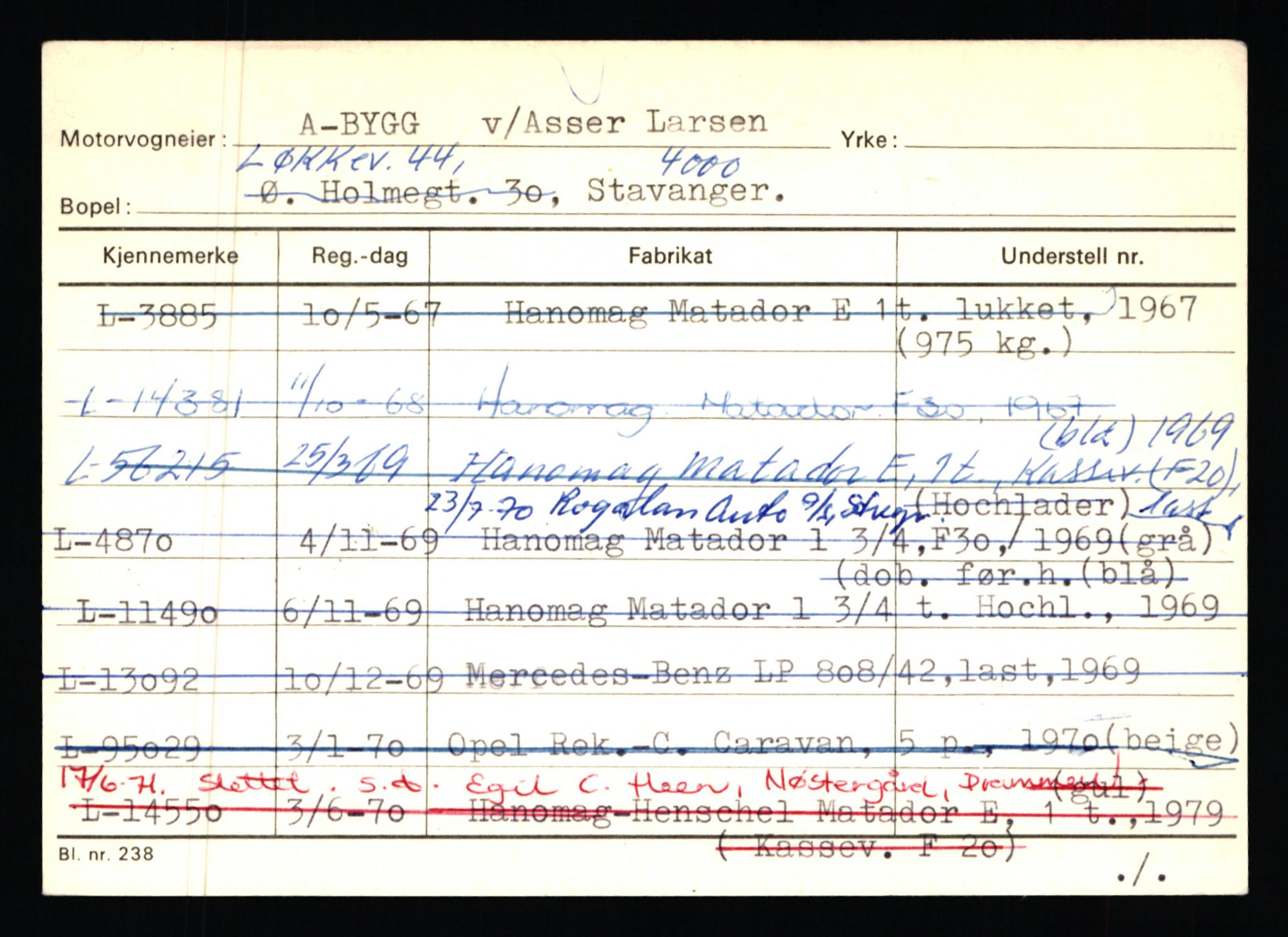 Stavanger trafikkstasjon, AV/SAST-A-101942/0/H/L0001: Abarbanell - Askerud, 1930-1971, s. 178