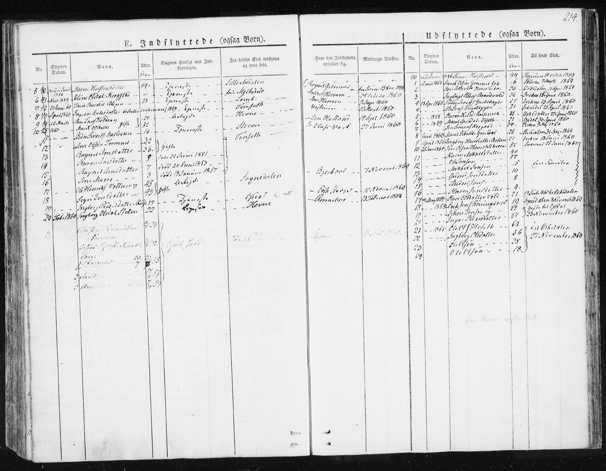 Ministerialprotokoller, klokkerbøker og fødselsregistre - Sør-Trøndelag, SAT/A-1456/674/L0869: Ministerialbok nr. 674A01, 1829-1860, s. 214