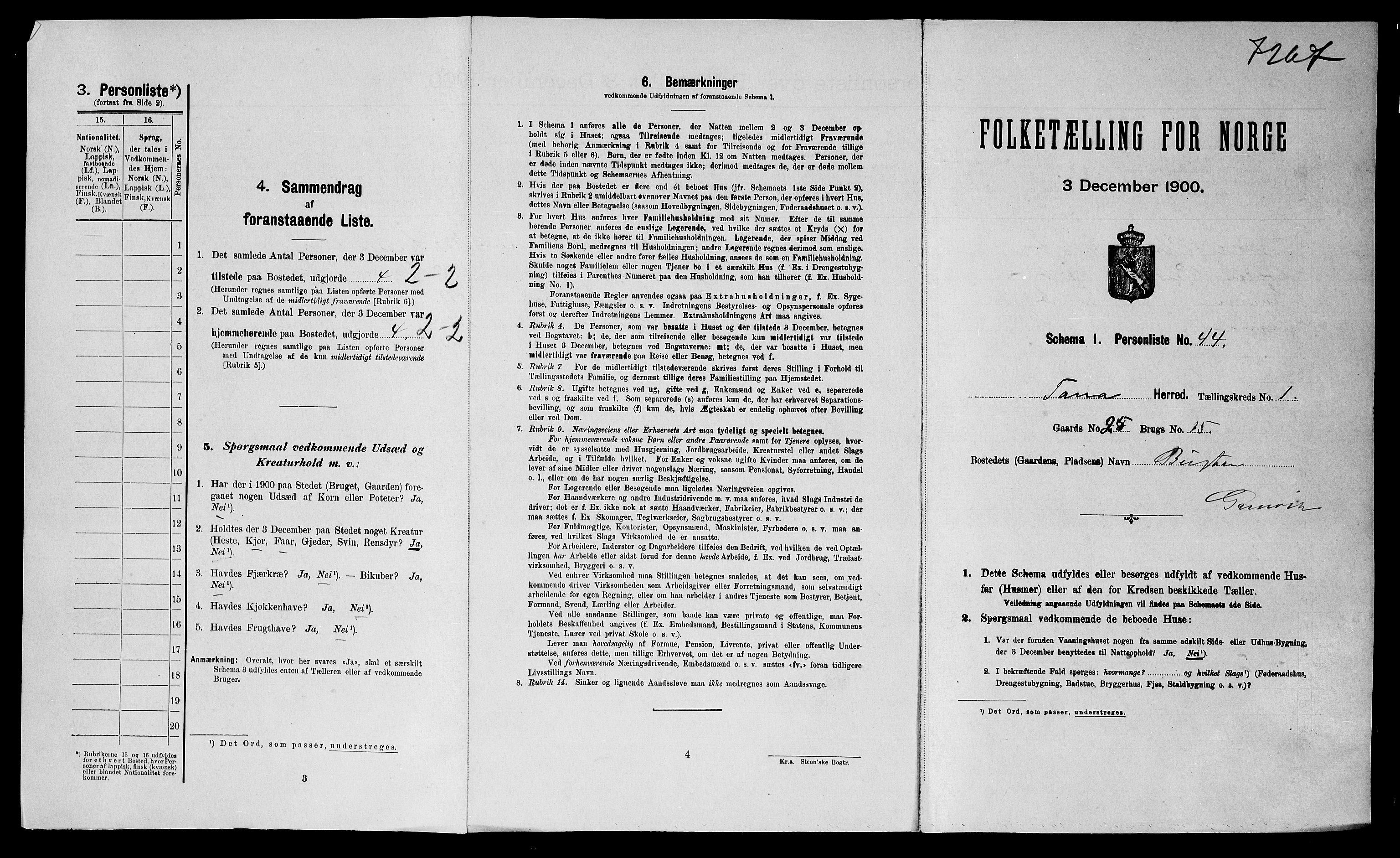 SATØ, Folketelling 1900 for 2025 Tana herred, 1900, s. 106