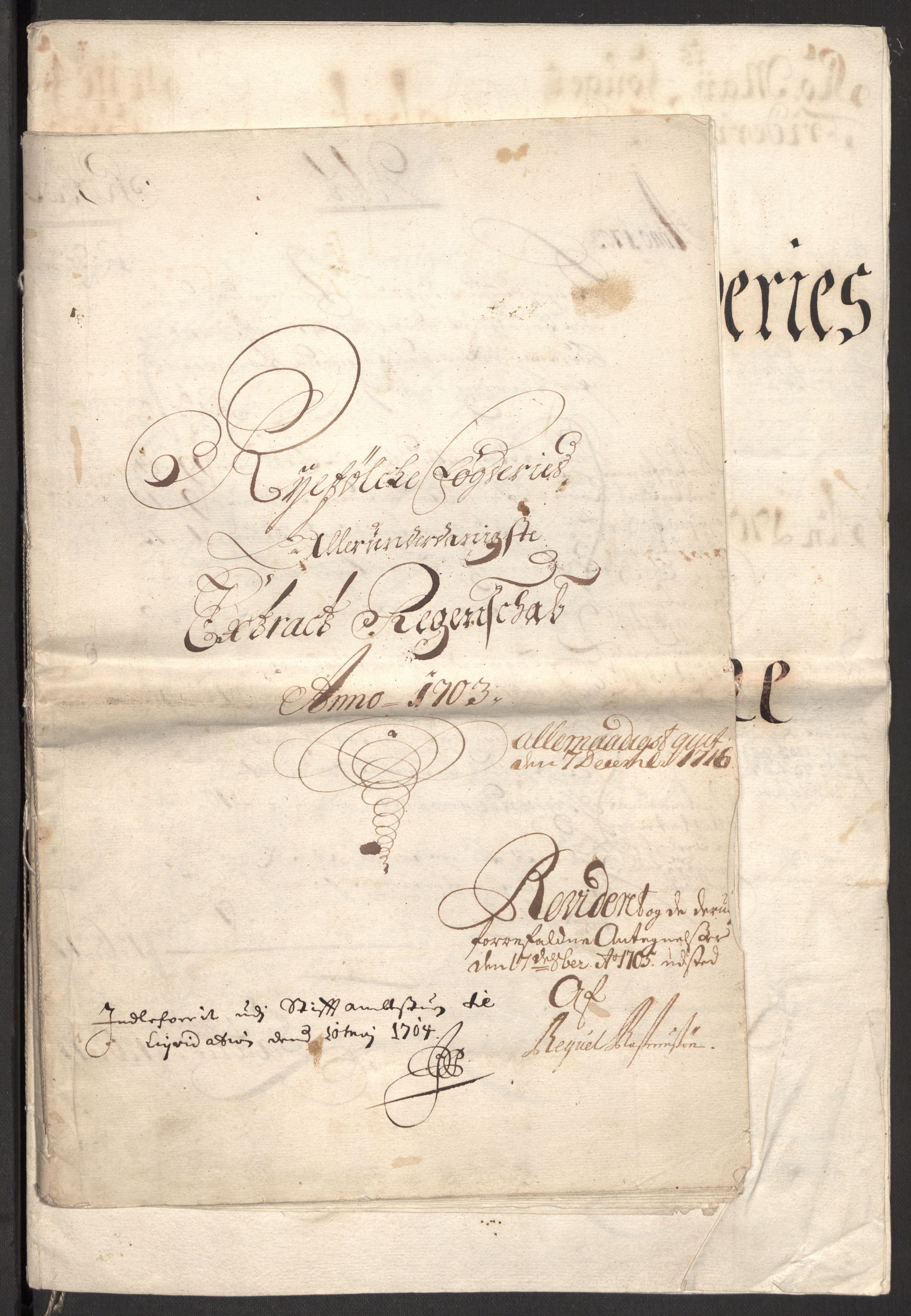 Rentekammeret inntil 1814, Reviderte regnskaper, Fogderegnskap, AV/RA-EA-4092/R47/L2860: Fogderegnskap Ryfylke, 1703-1705, s. 4