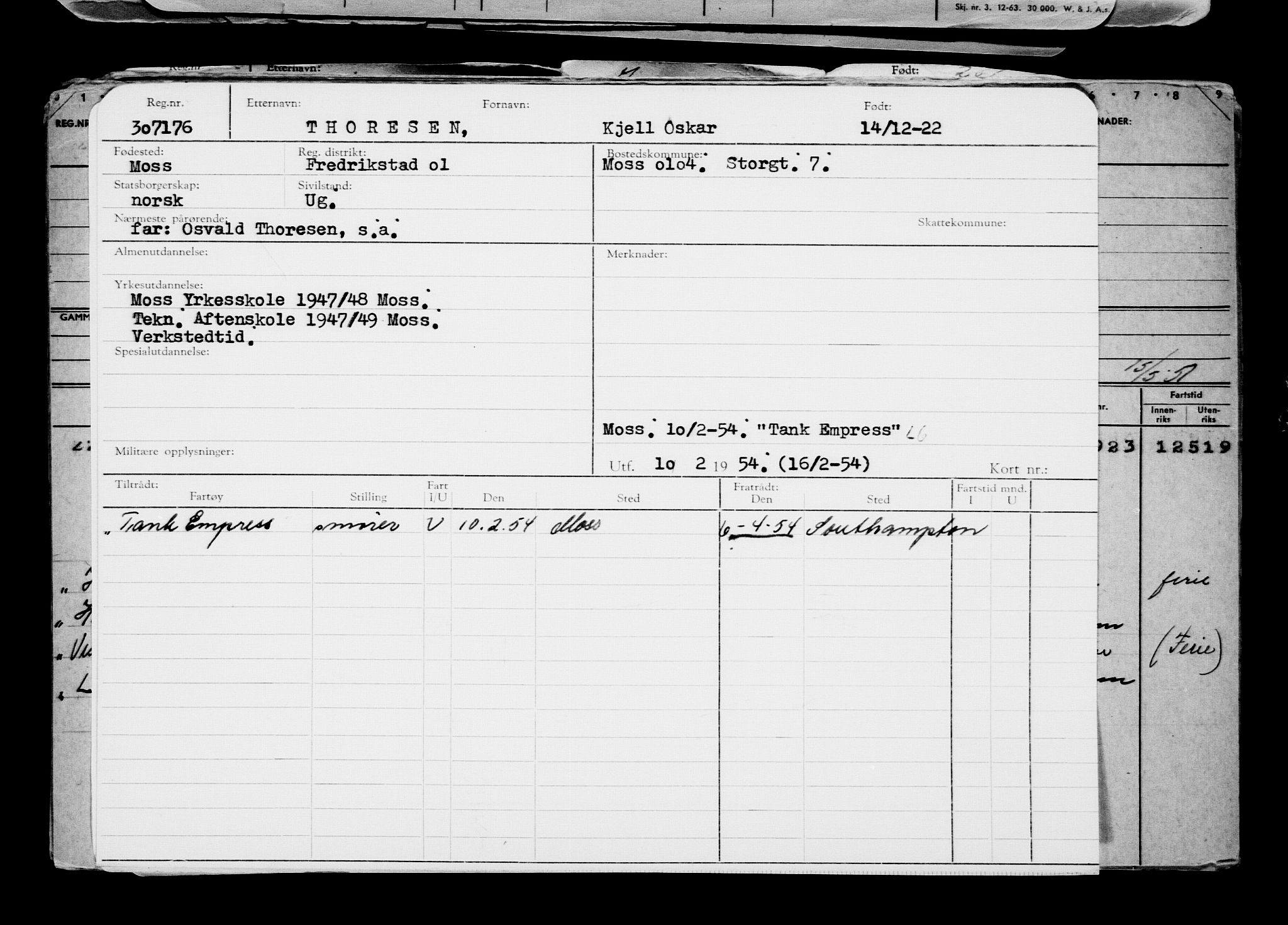 Direktoratet for sjømenn, RA/S-3545/G/Gb/L0213: Hovedkort, 1922, s. 332