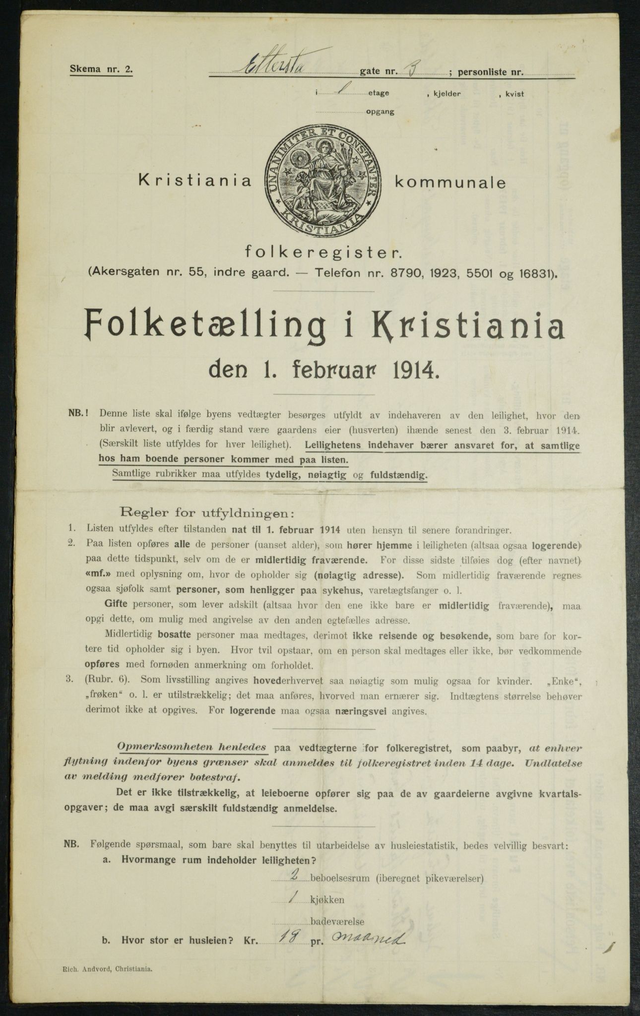 OBA, Kommunal folketelling 1.2.1914 for Kristiania, 1914, s. 22519