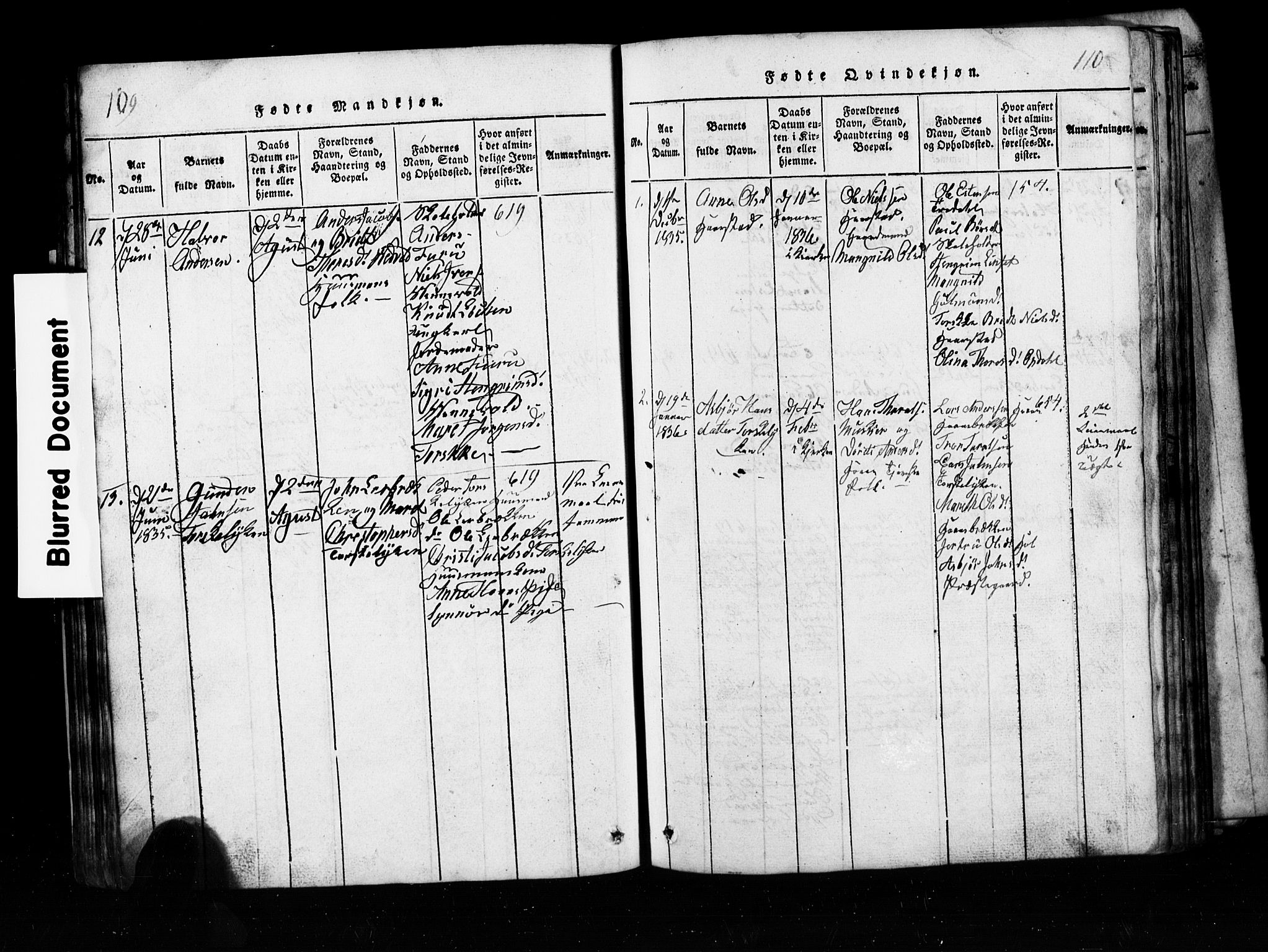Ministerialprotokoller, klokkerbøker og fødselsregistre - Møre og Romsdal, AV/SAT-A-1454/590/L1016: Klokkerbok nr. 590C01, 1819-1838, s. 109-110