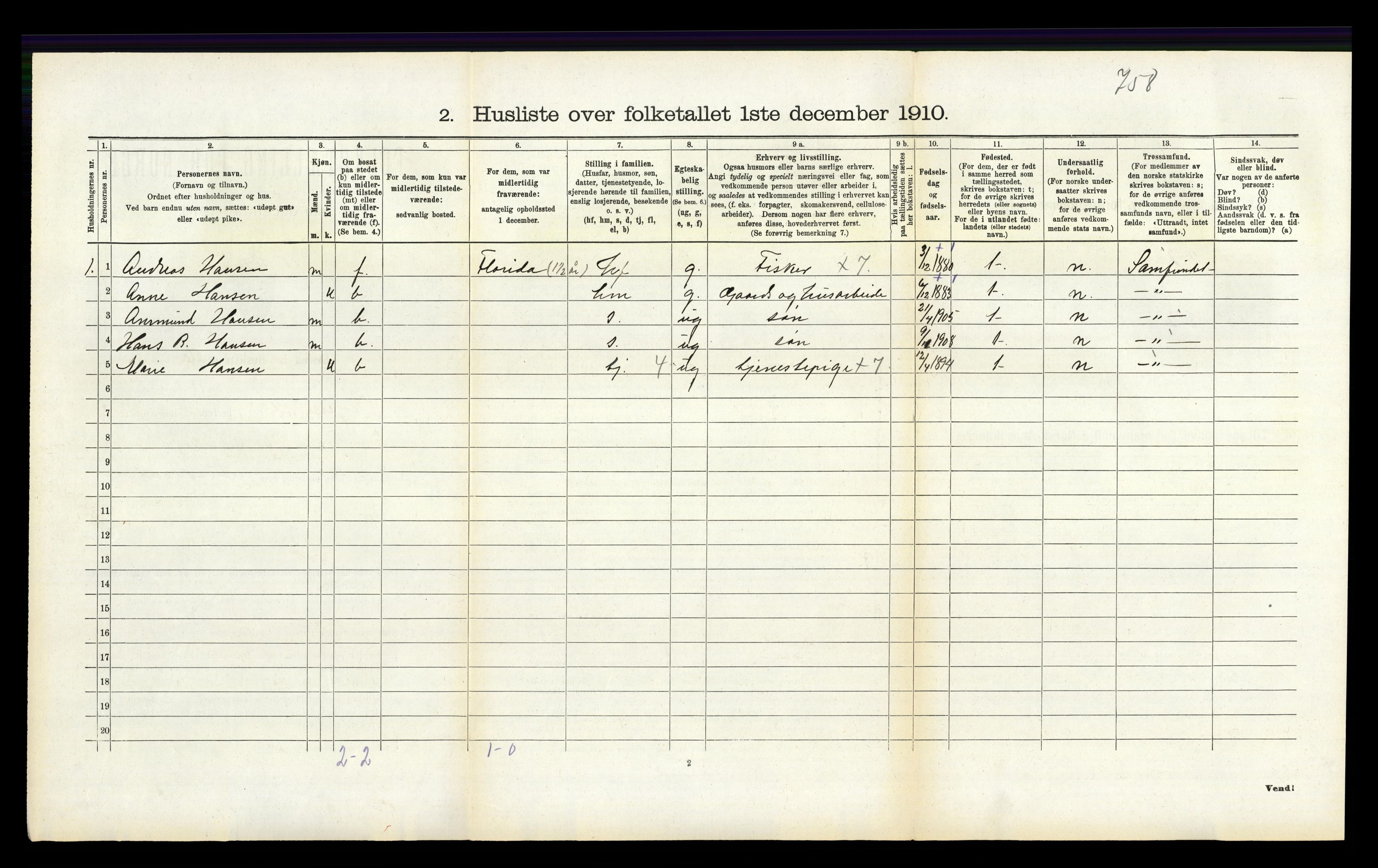 RA, Folketelling 1910 for 1116 Eigersund herred, 1910, s. 233