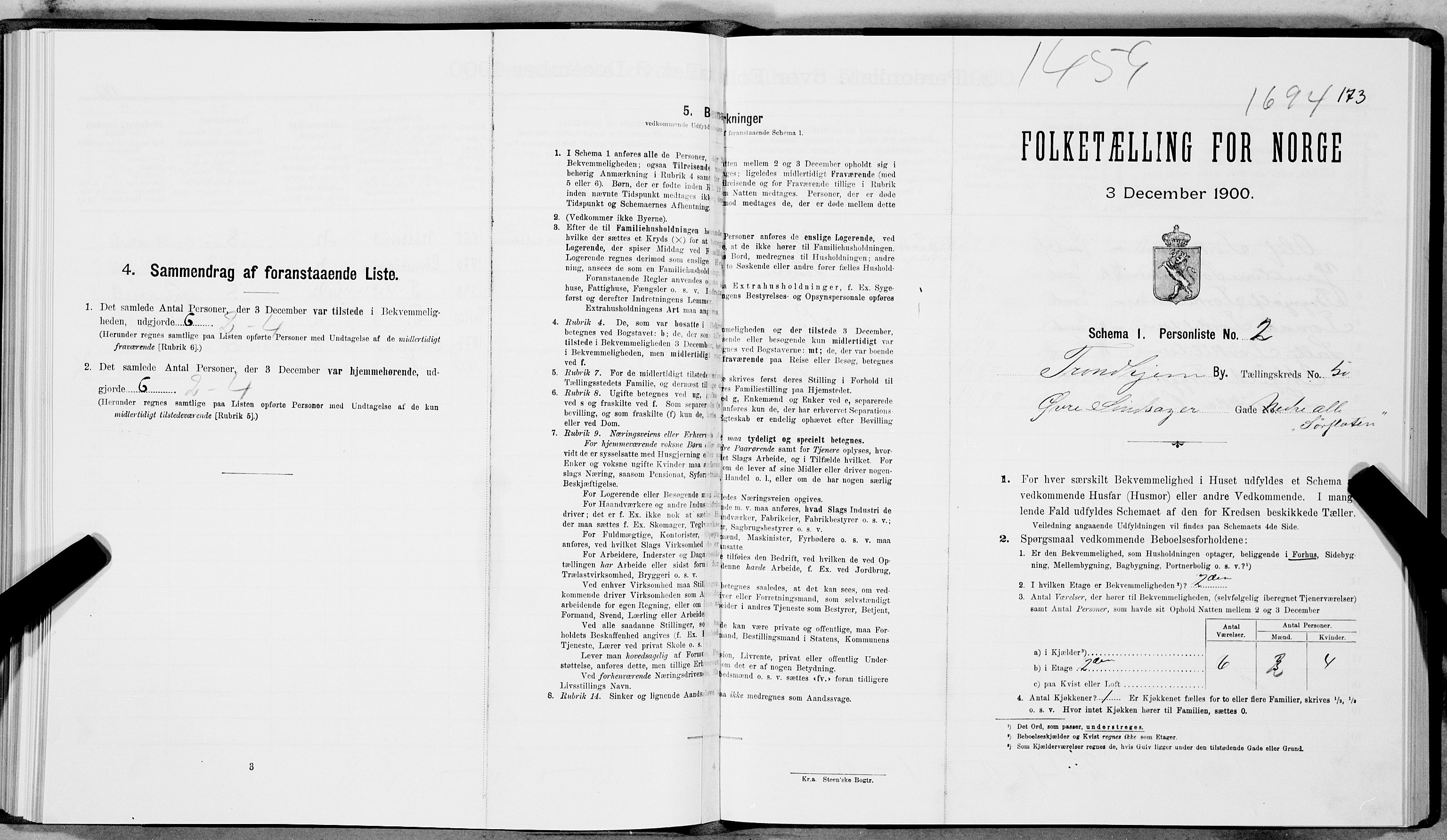 SAT, Folketelling 1900 for 1601 Trondheim kjøpstad, 1900, s. 8498