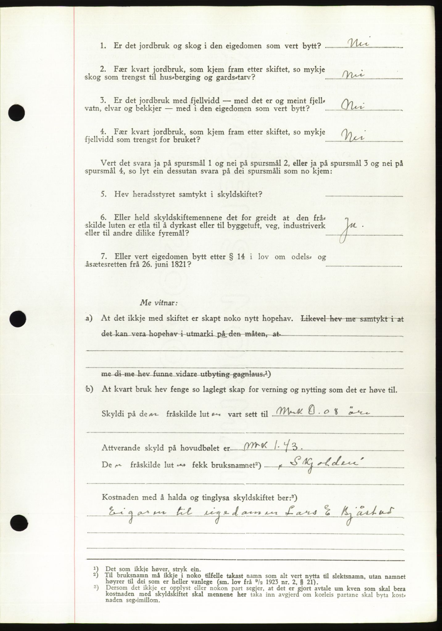 Søre Sunnmøre sorenskriveri, AV/SAT-A-4122/1/2/2C/L0076: Pantebok nr. 2A, 1943-1944, Dagboknr: 671/1944