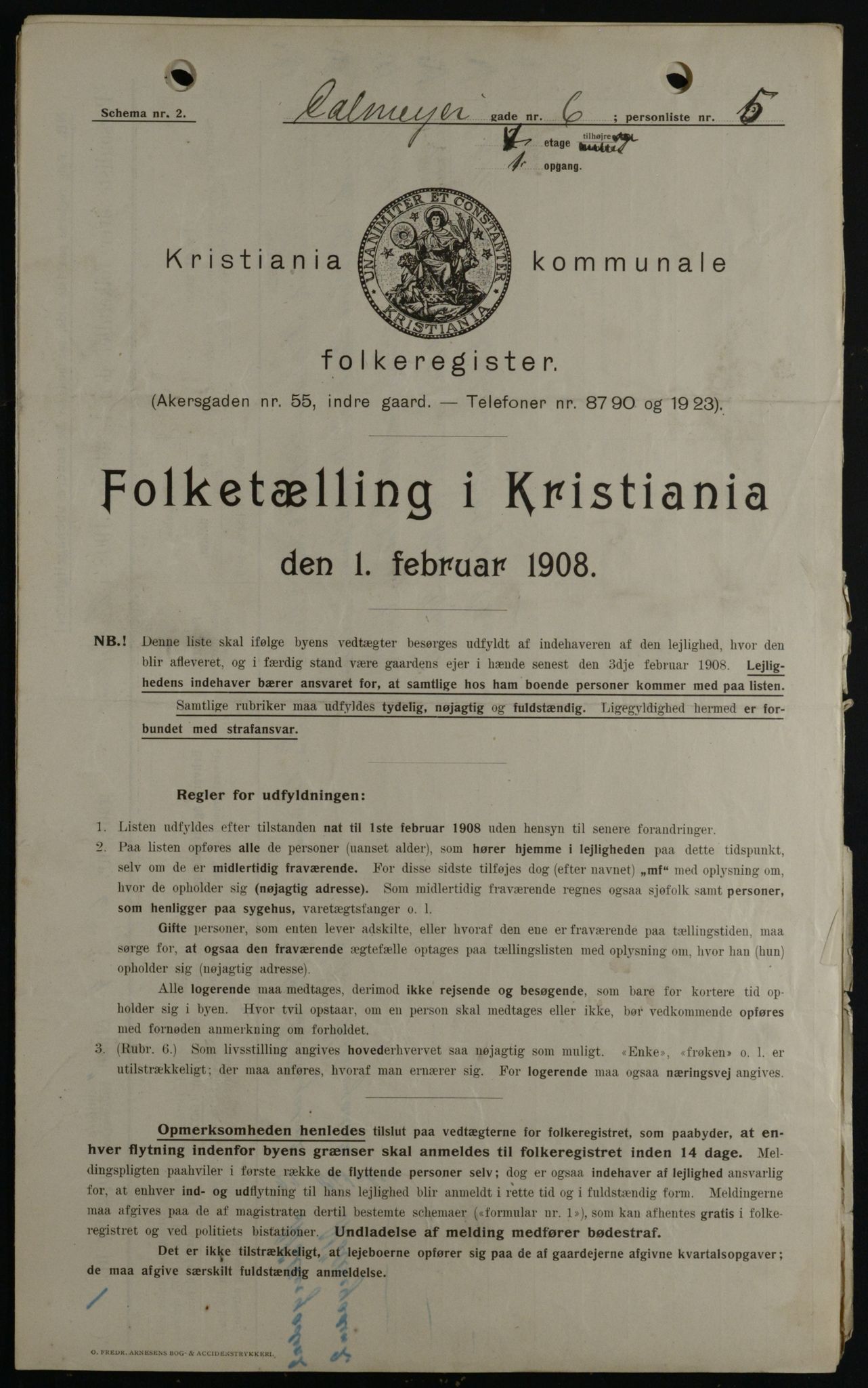 OBA, Kommunal folketelling 1.2.1908 for Kristiania kjøpstad, 1908, s. 10704