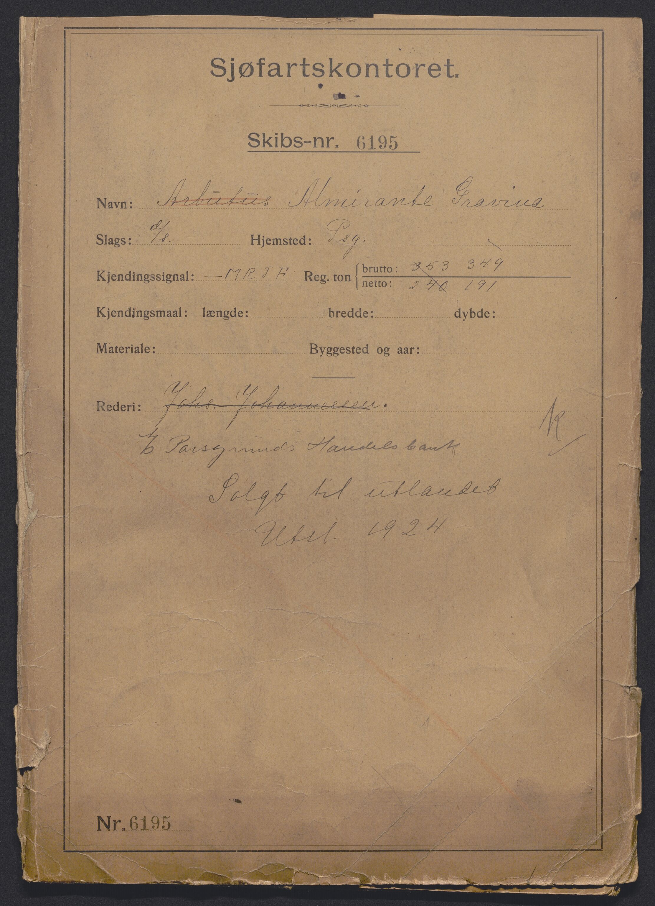 Sjøfartsdirektoratet med forløpere, skipsmapper slettede skip, AV/RA-S-4998/F/Fa/L0030: --, 1865-1925, s. 258