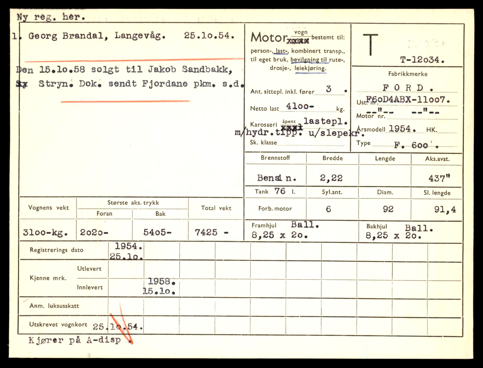 Møre og Romsdal vegkontor - Ålesund trafikkstasjon, AV/SAT-A-4099/F/Fe/L0032: Registreringskort for kjøretøy T 11997 - T 12149, 1927-1998, s. 1139