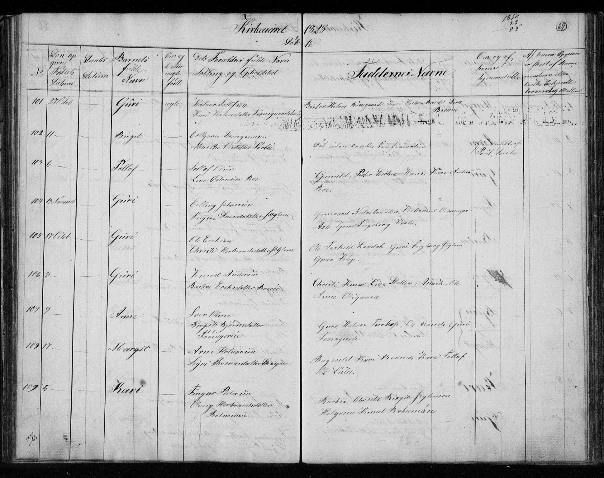 Gol kirkebøker, AV/SAKO-A-226/F/Fa/L0001: Ministerialbok nr. I 1, 1821-1837, s. 69