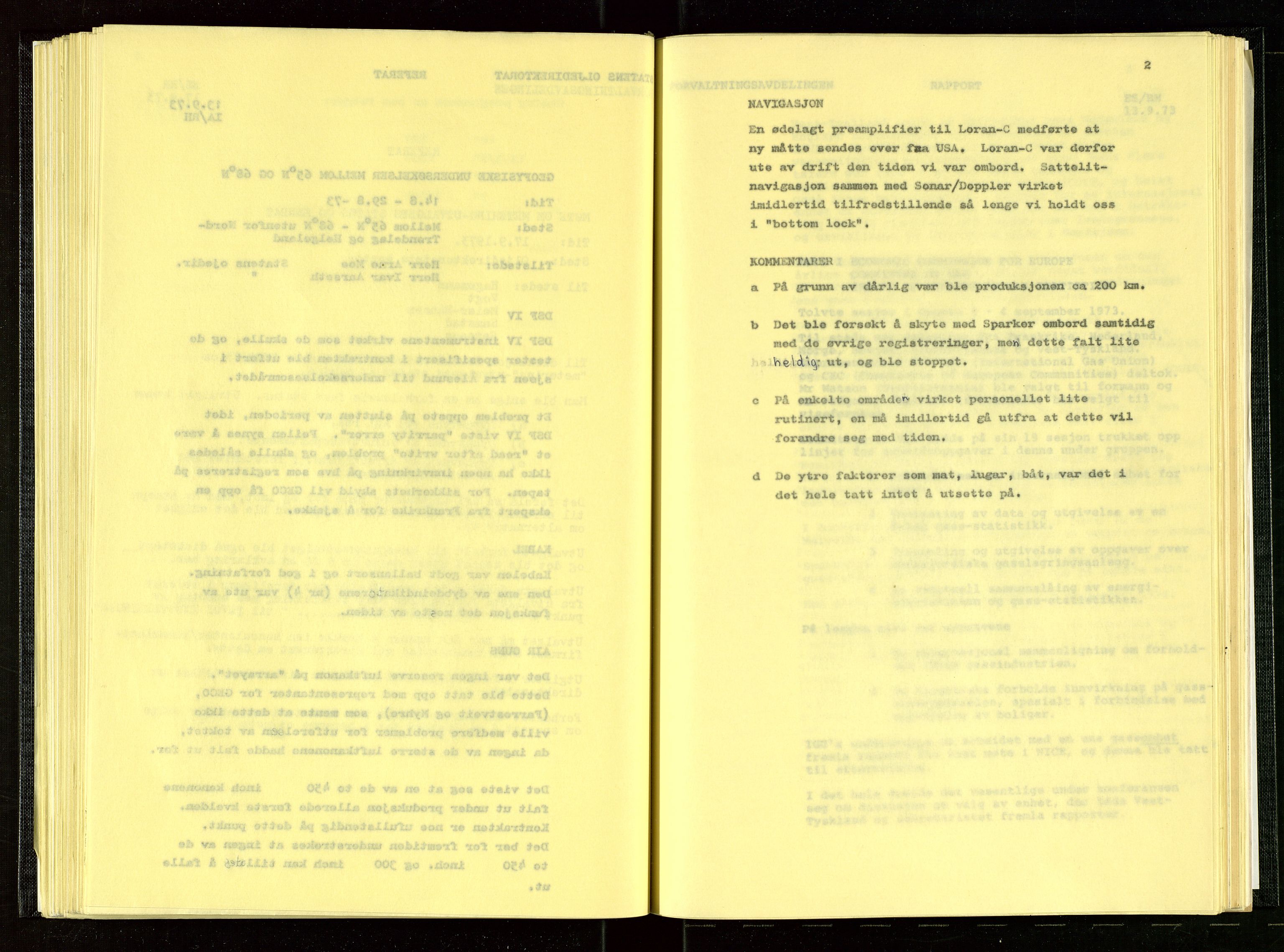 Oljedirektoratet, AV/SAST-A-101366/Aa/L0001: Referatprotokoller, 1973
