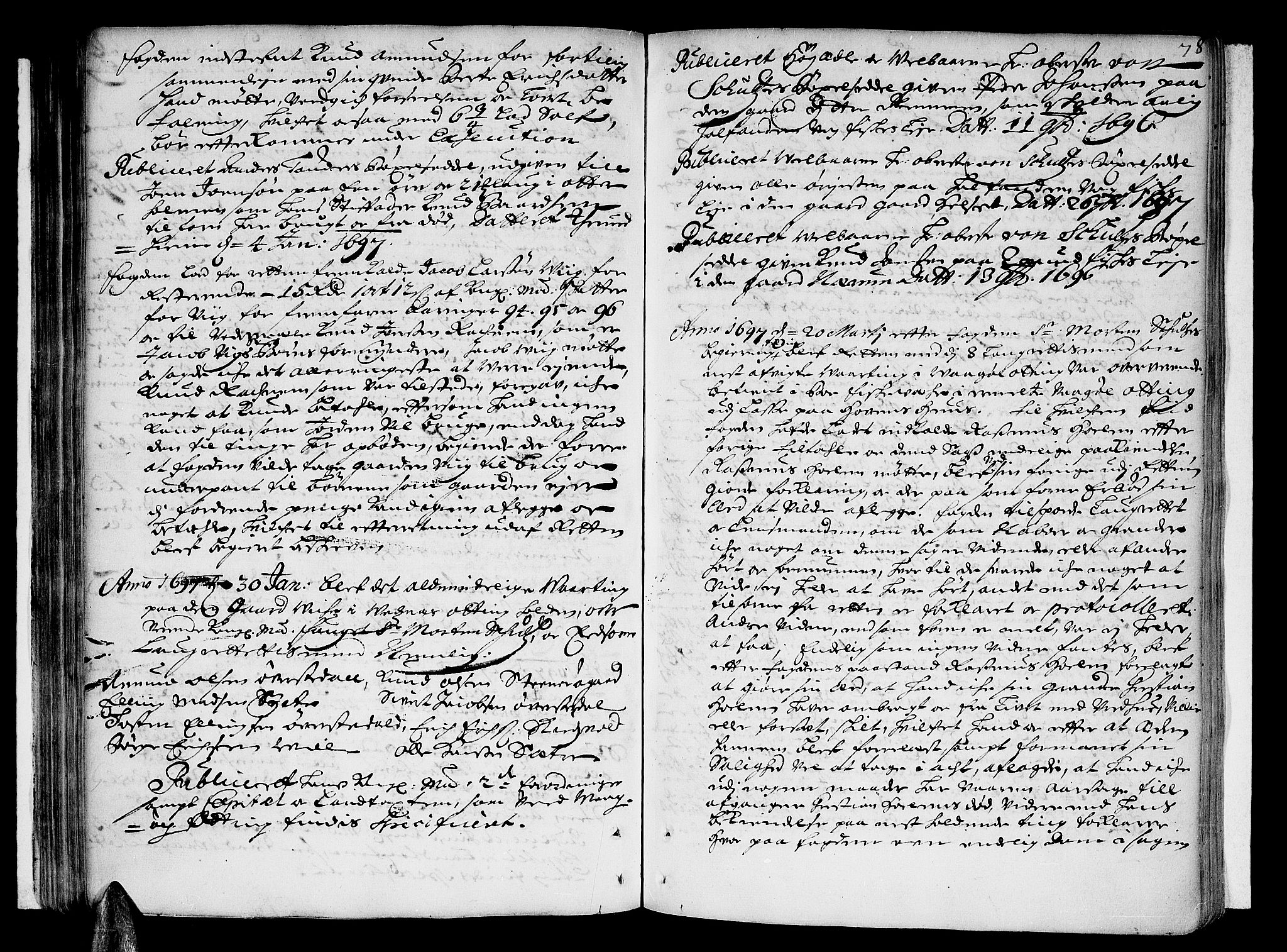 Romsdal sorenskriveri, AV/SAT-A-4149/1/1/1A/L0003: Tingbok, 1694-1699, s. 77b-78a