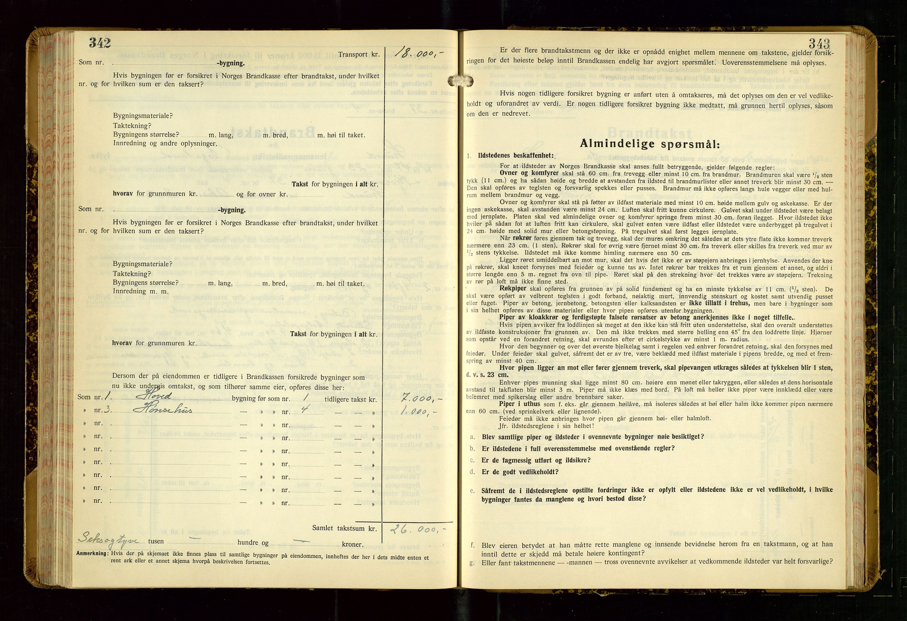 Lund lensmannskontor, AV/SAST-A-100303/Gob/L0006: "Brandtakstprotokoll", 1938-1951, s. 342-343