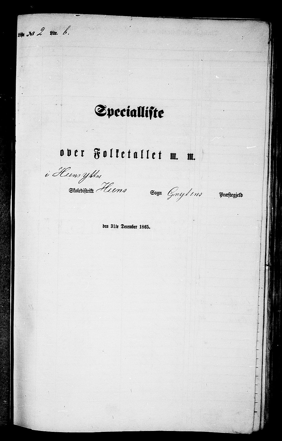 RA, Folketelling 1865 for 1539P Grytten prestegjeld, 1865, s. 41
