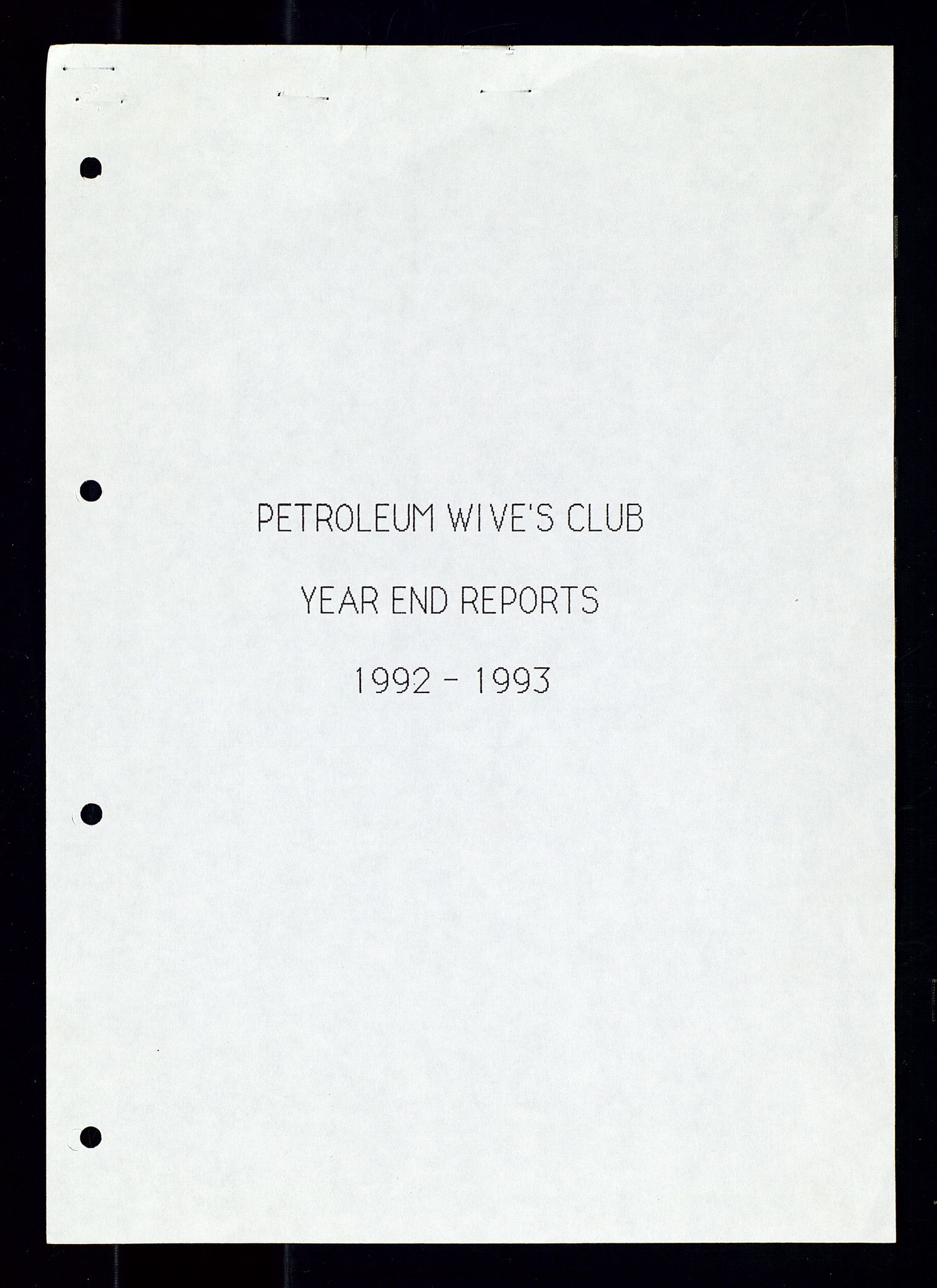 PA 1547 - Petroleum Wives Club, SAST/A-101974/A/Aa/L0003: Board and General Meeting, 1994-1998