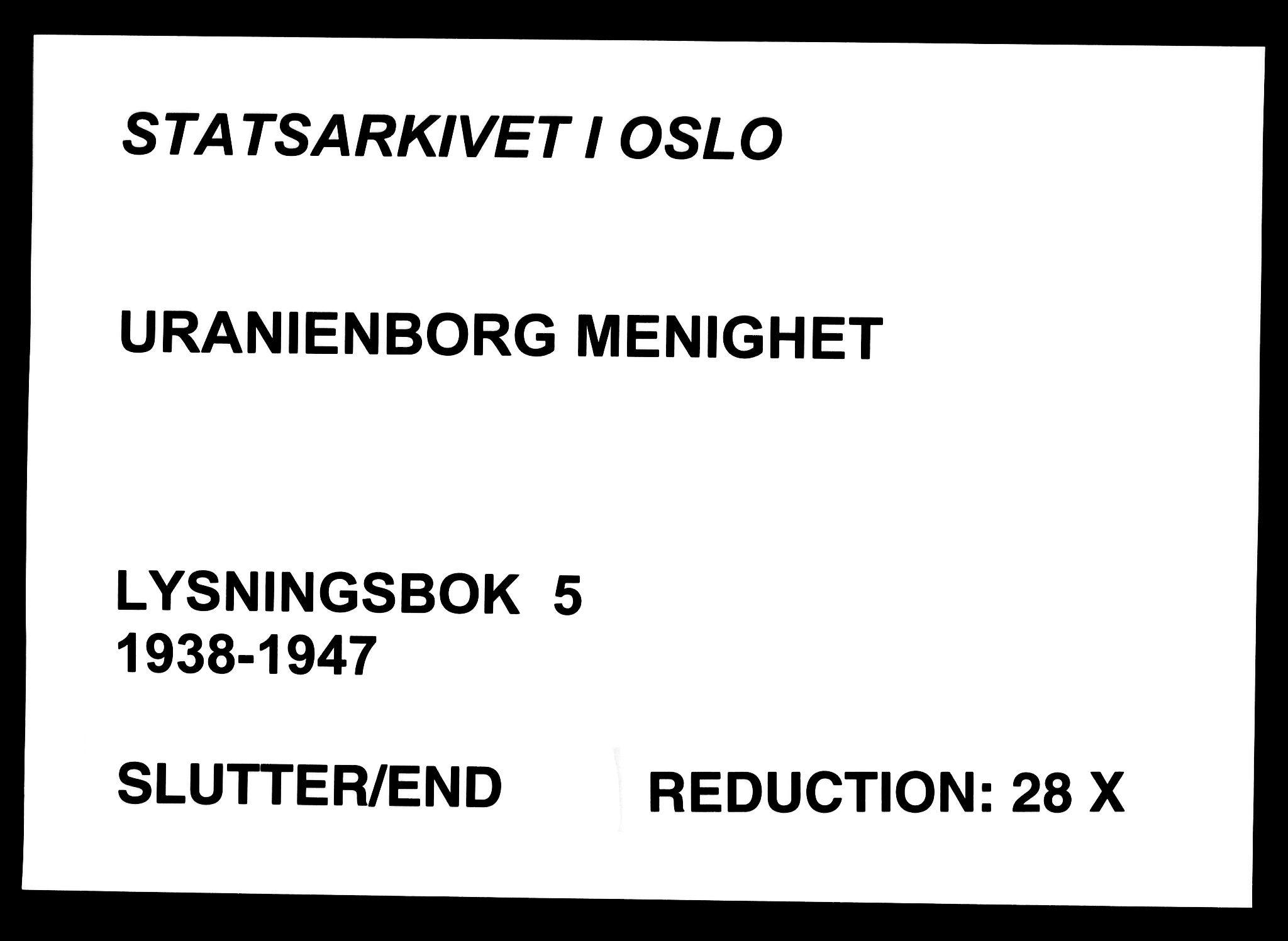 Uranienborg prestekontor Kirkebøker, AV/SAO-A-10877/H/Hb/L0001: Lysningsprotokoll nr. II 1, 1938-1947