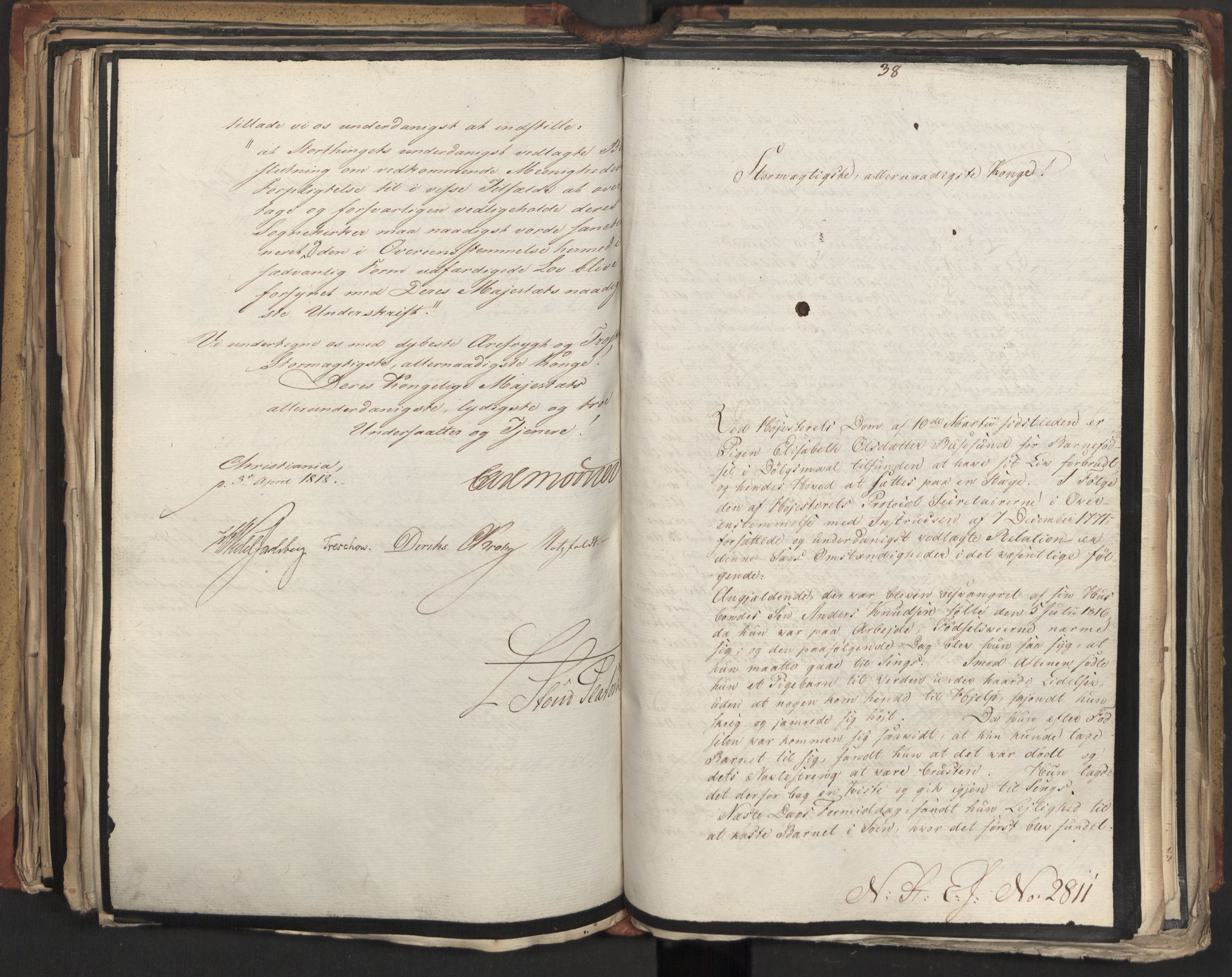 Statsrådsavdelingen i Stockholm, AV/RA-S-1003/D/Da/L0013: Regjeringsinnstillinger nr. 2761-2889, 1818, s. 266
