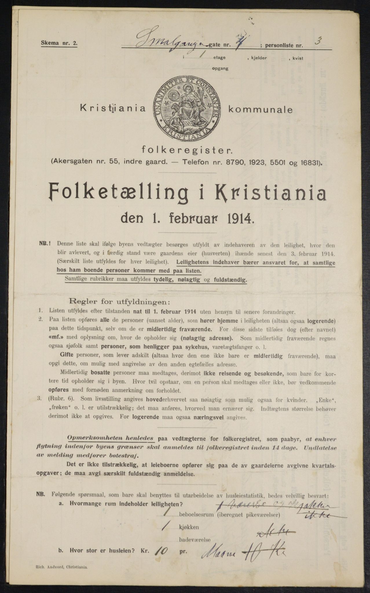 OBA, Kommunal folketelling 1.2.1914 for Kristiania, 1914, s. 96853