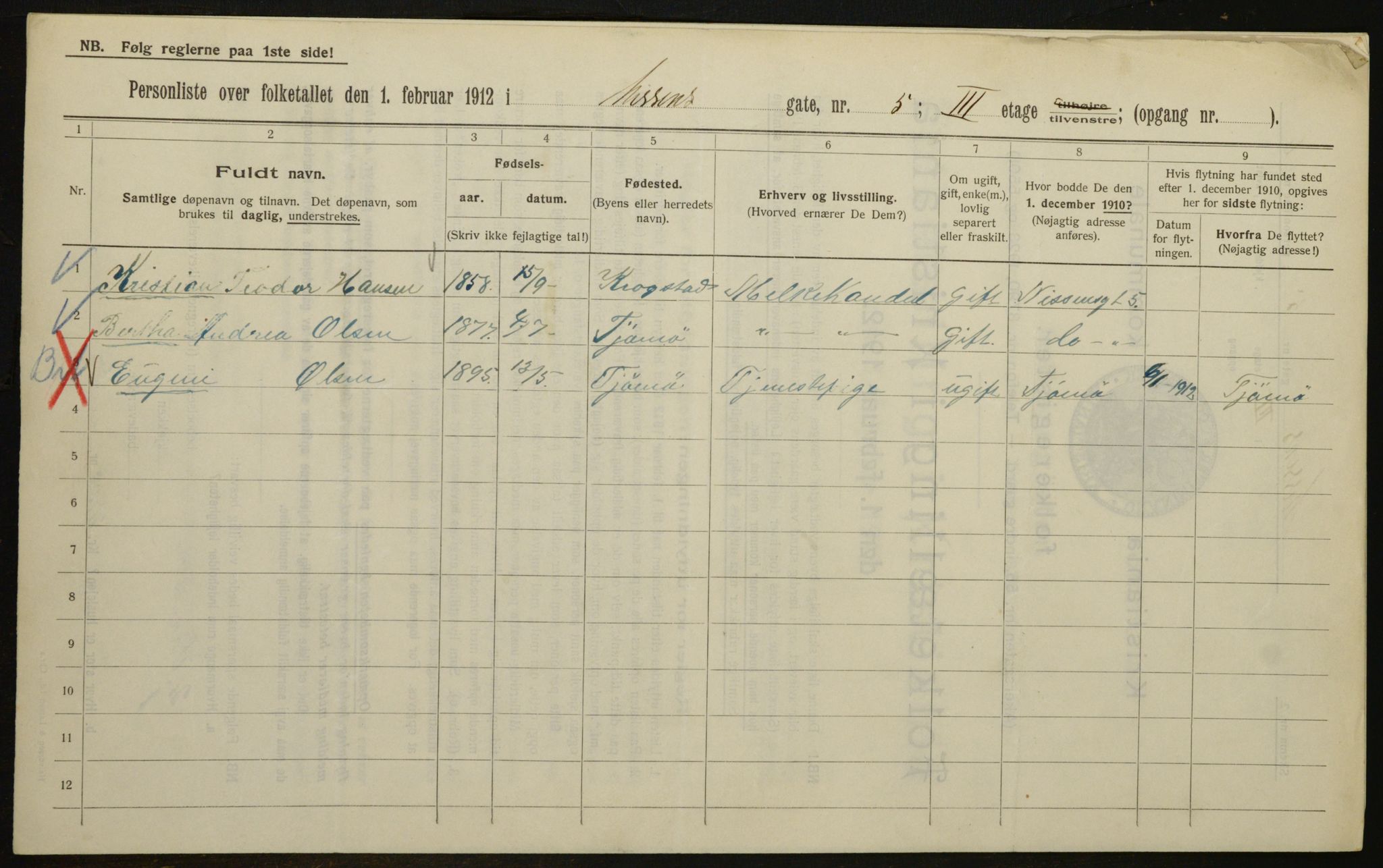 OBA, Kommunal folketelling 1.2.1912 for Kristiania, 1912, s. 71767