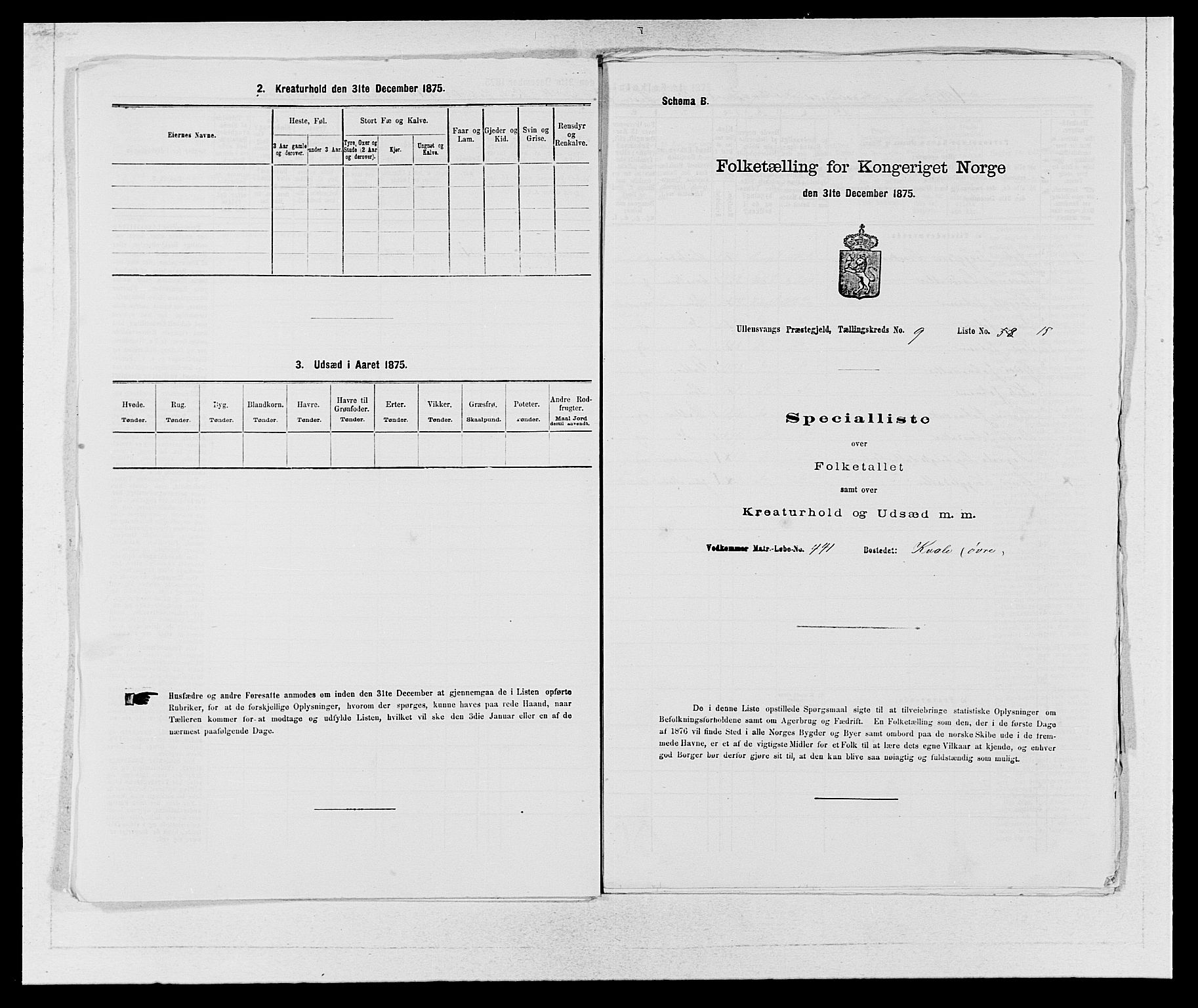 SAB, Folketelling 1875 for 1230P Ullensvang prestegjeld, 1875, s. 963