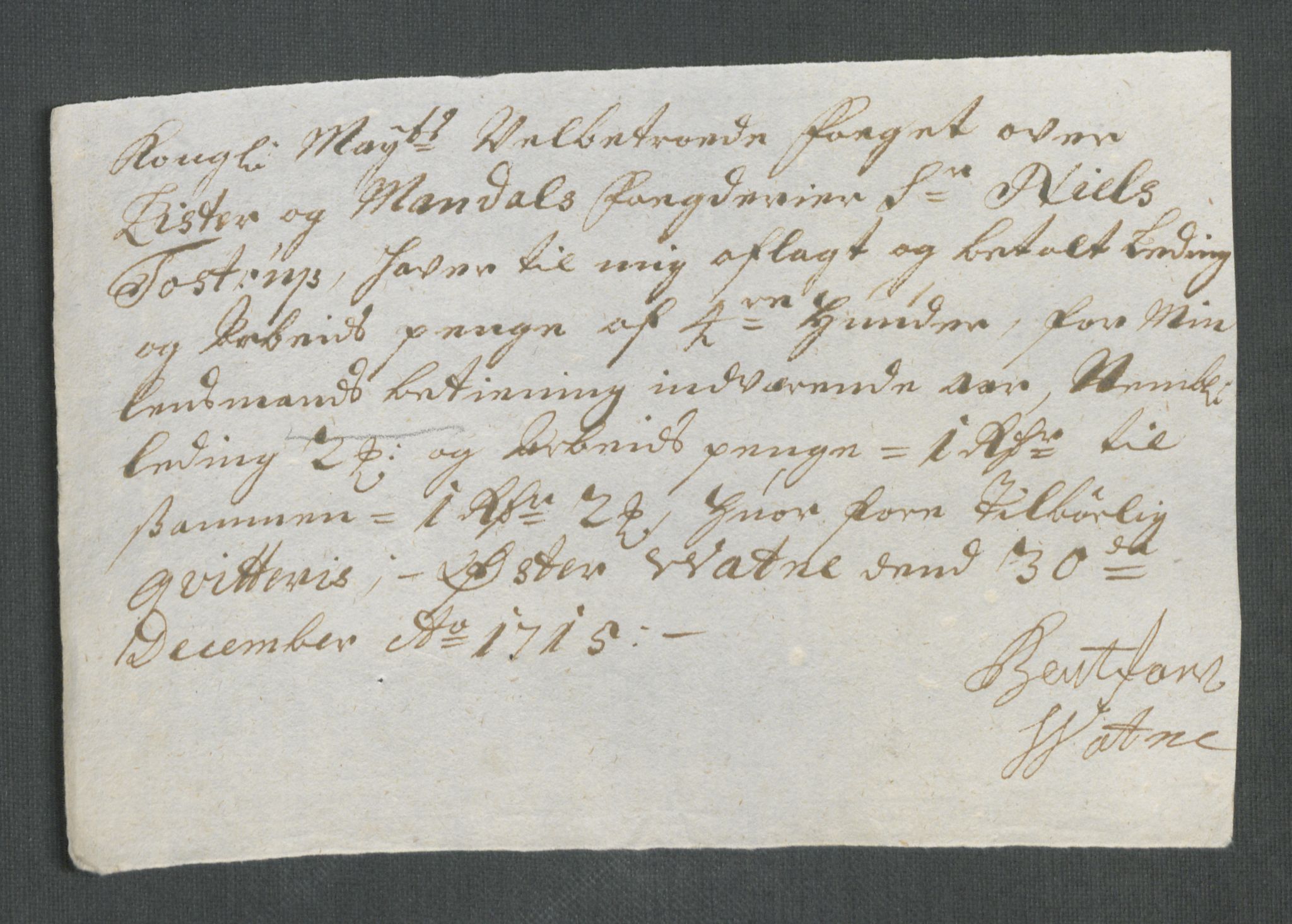 Rentekammeret inntil 1814, Reviderte regnskaper, Fogderegnskap, RA/EA-4092/R43/L2559: Fogderegnskap Lista og Mandal, 1715, s. 218