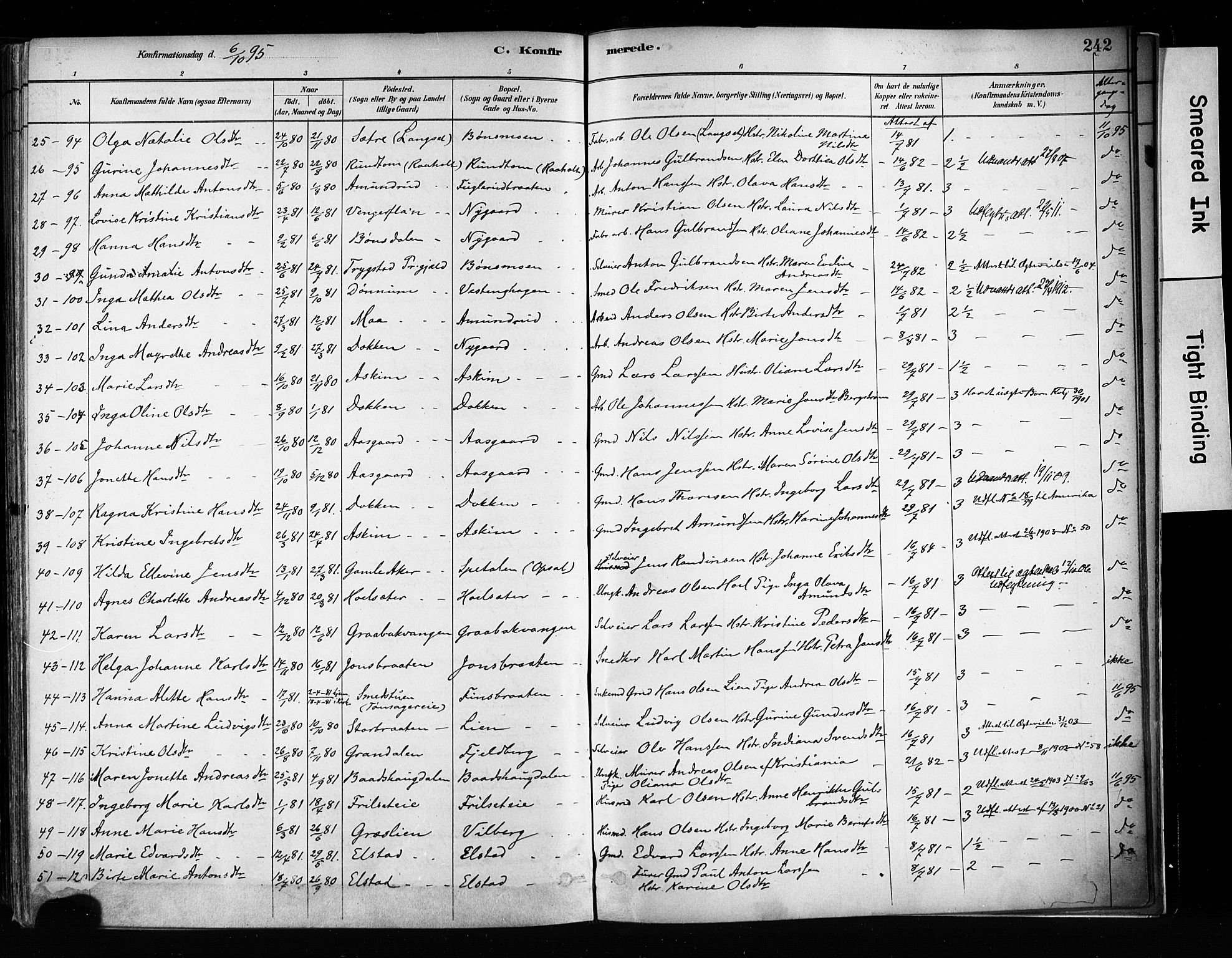 Eidsvoll prestekontor Kirkebøker, AV/SAO-A-10888/F/Fa/L0002: Ministerialbok nr. I 2, 1882-1895, s. 242