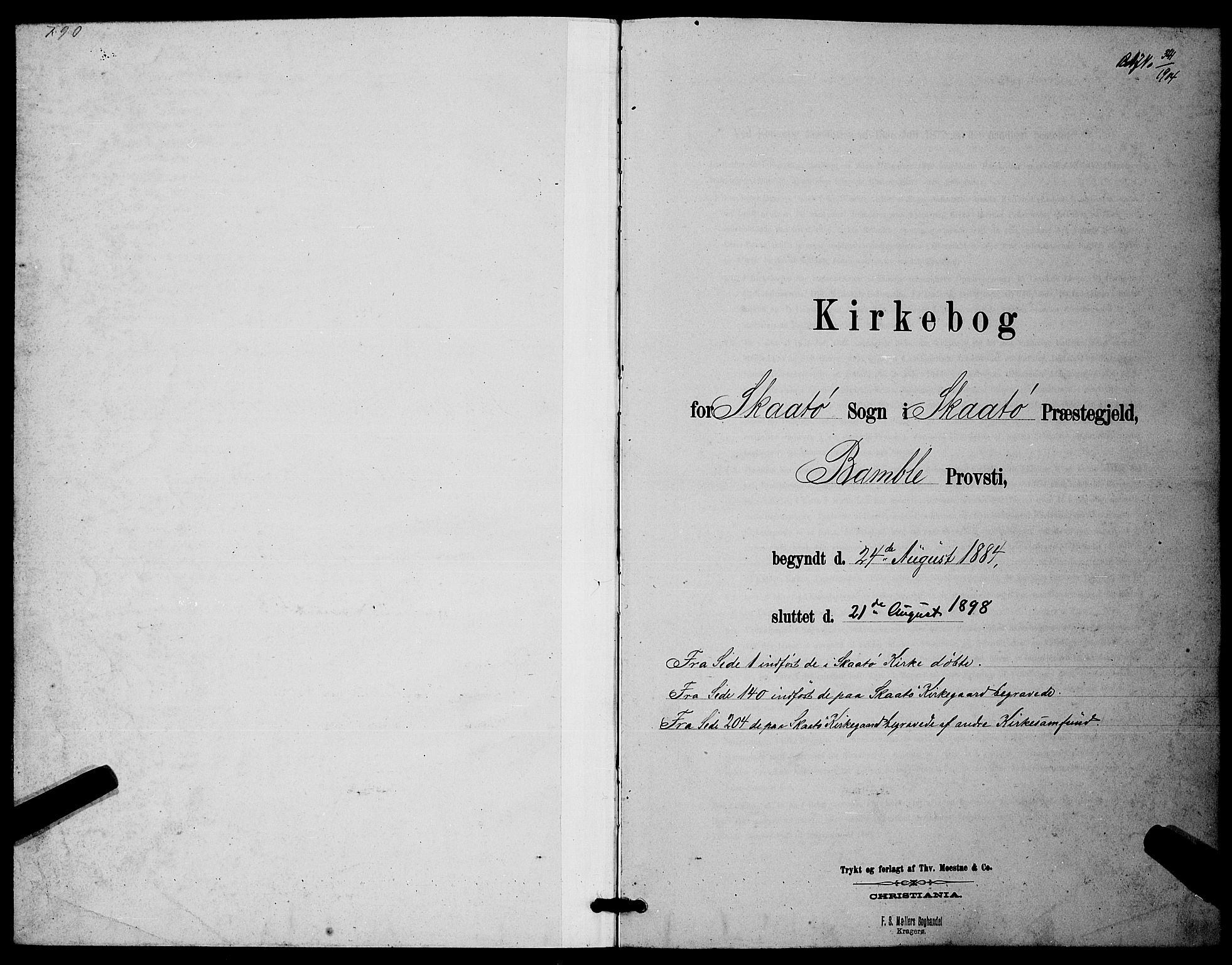 Skåtøy kirkebøker, SAKO/A-304/G/Ga/L0003: Klokkerbok nr. I 3, 1884-1898