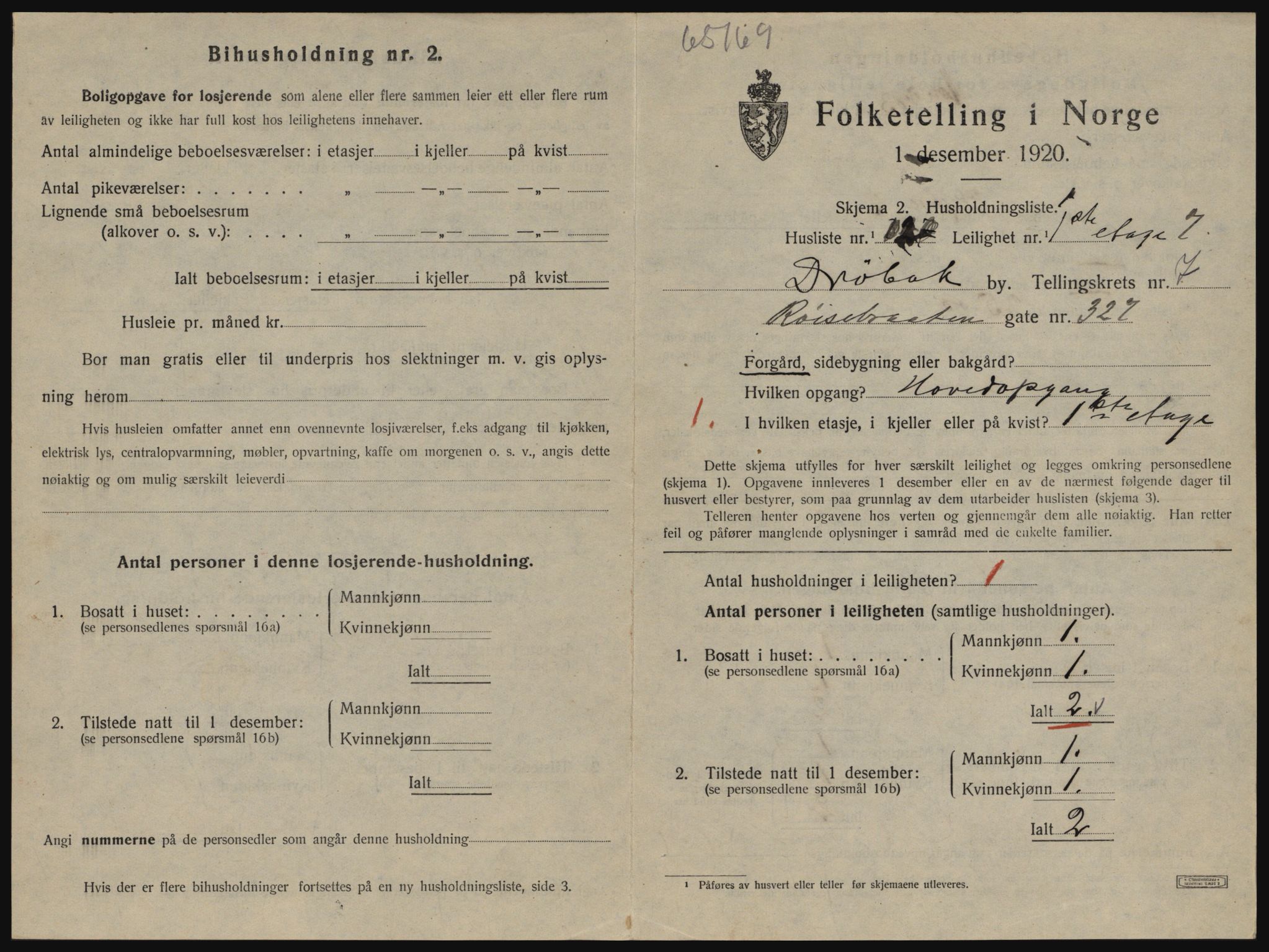 SAO, Folketelling 1920 for 0203 Drøbak kjøpstad, 1920, s. 1711