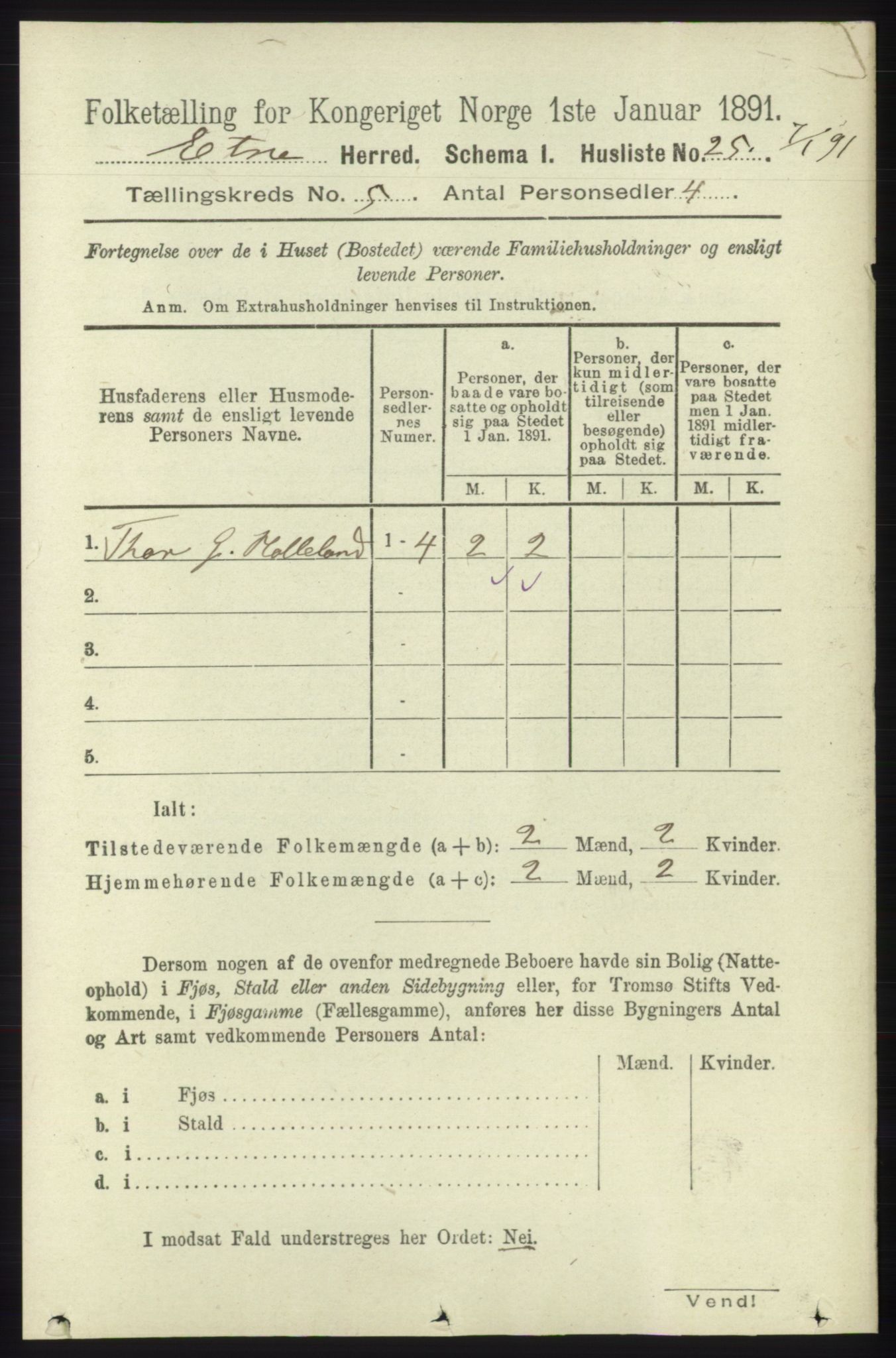 RA, Folketelling 1891 for 1211 Etne herred, 1891, s. 1011