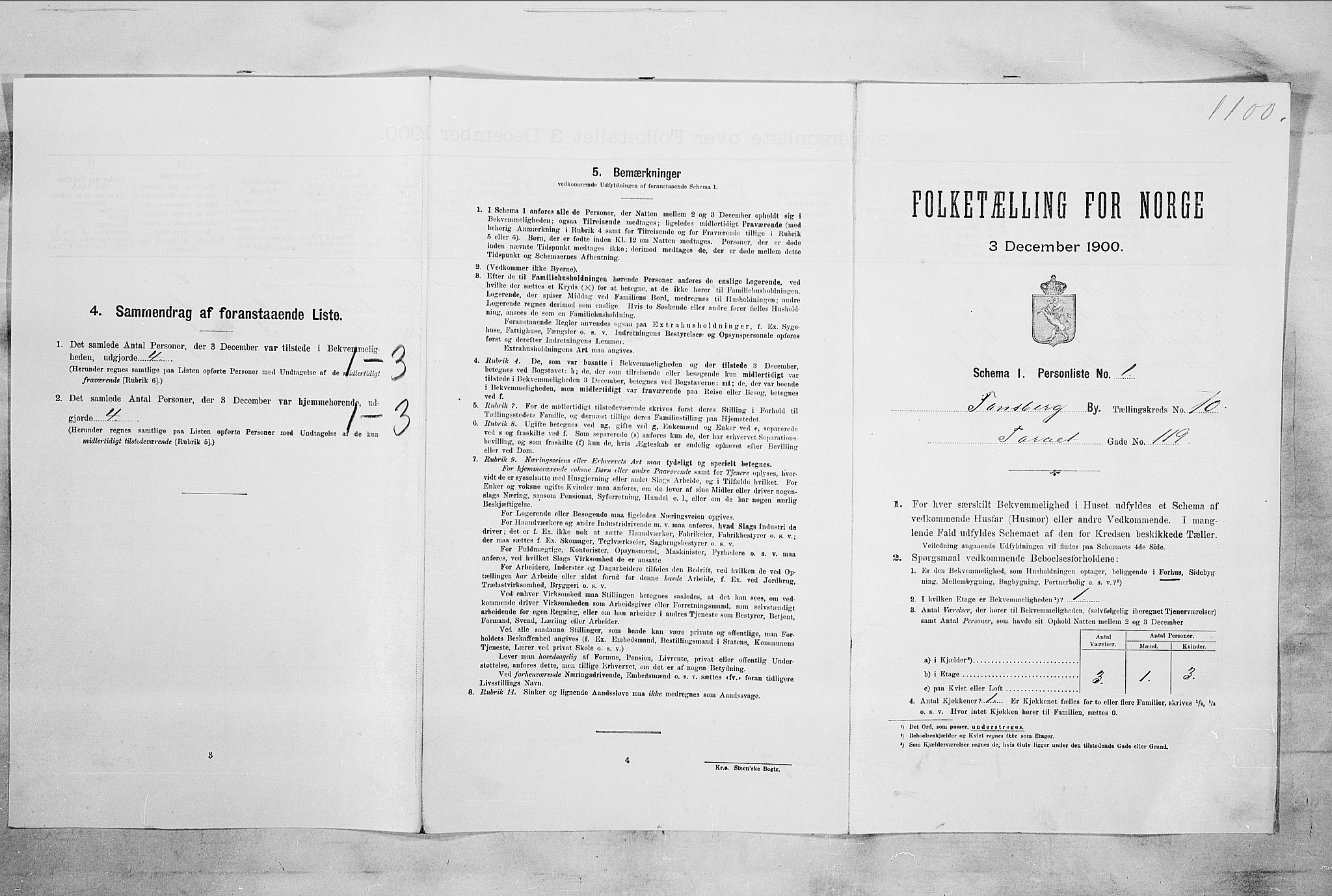RA, Folketelling 1900 for 0705 Tønsberg kjøpstad, 1900, s. 1458