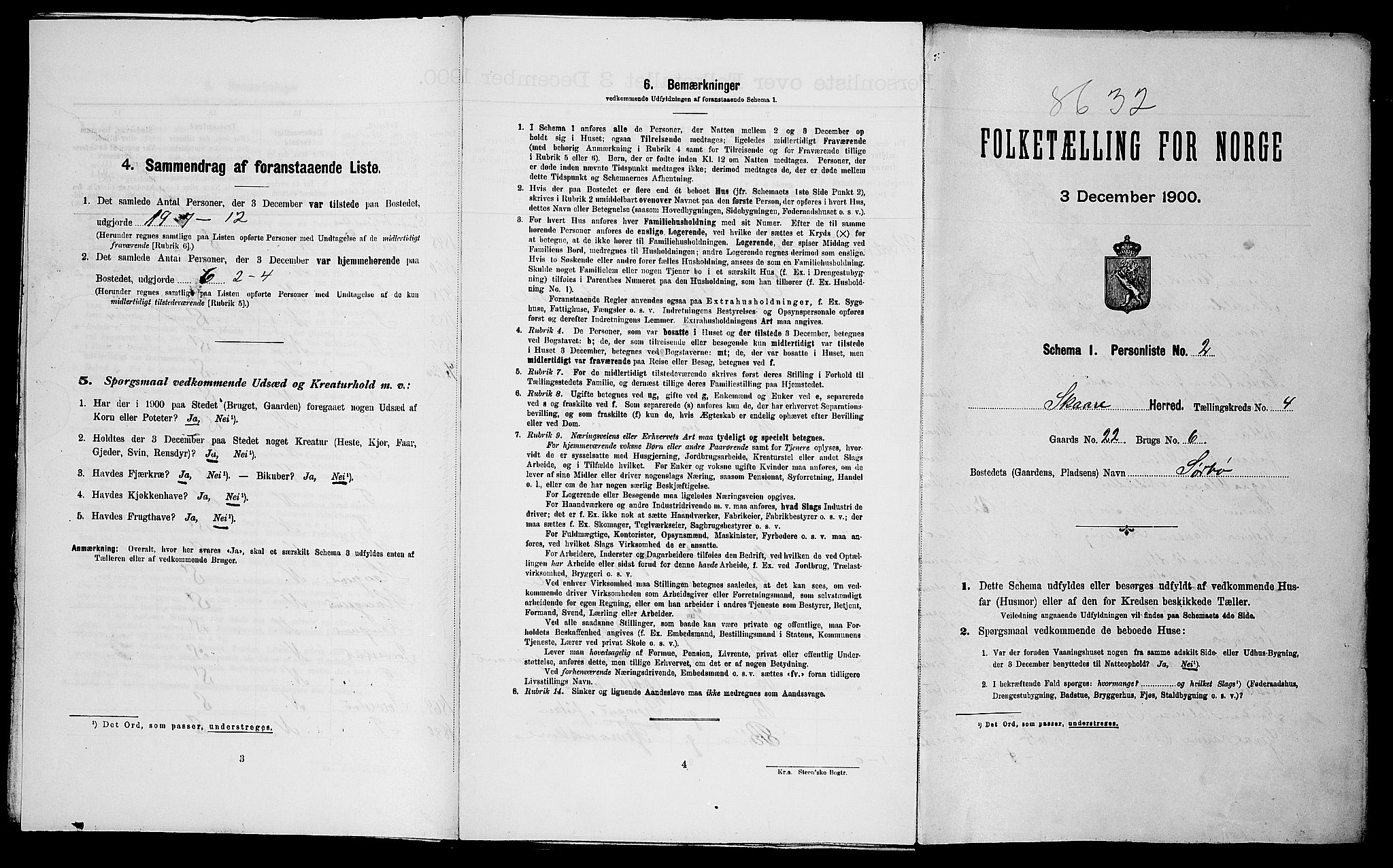 SAST, Folketelling 1900 for 1153 Skåre herred, 1900, s. 400