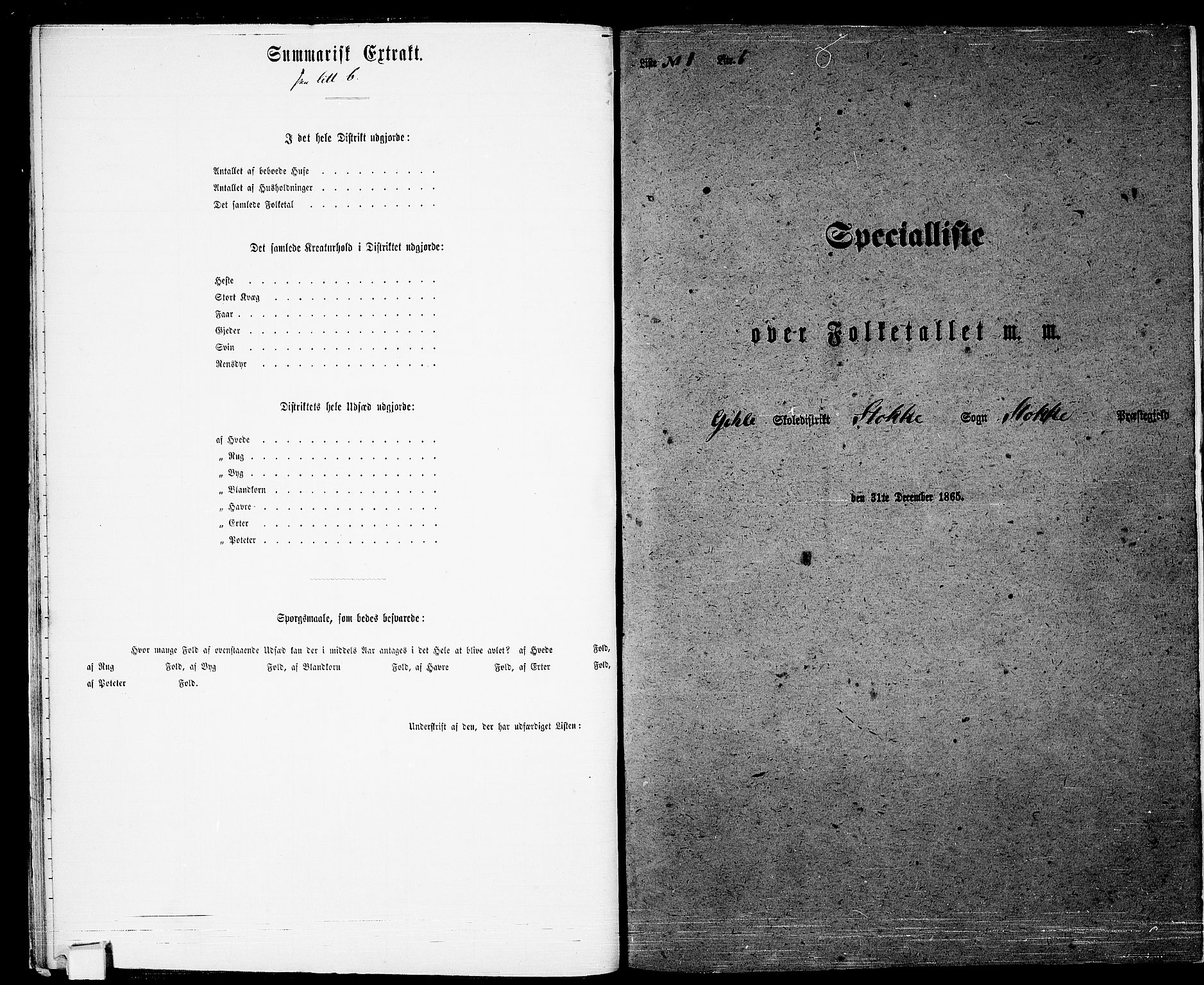 RA, Folketelling 1865 for 0720P Stokke prestegjeld, 1865, s. 26