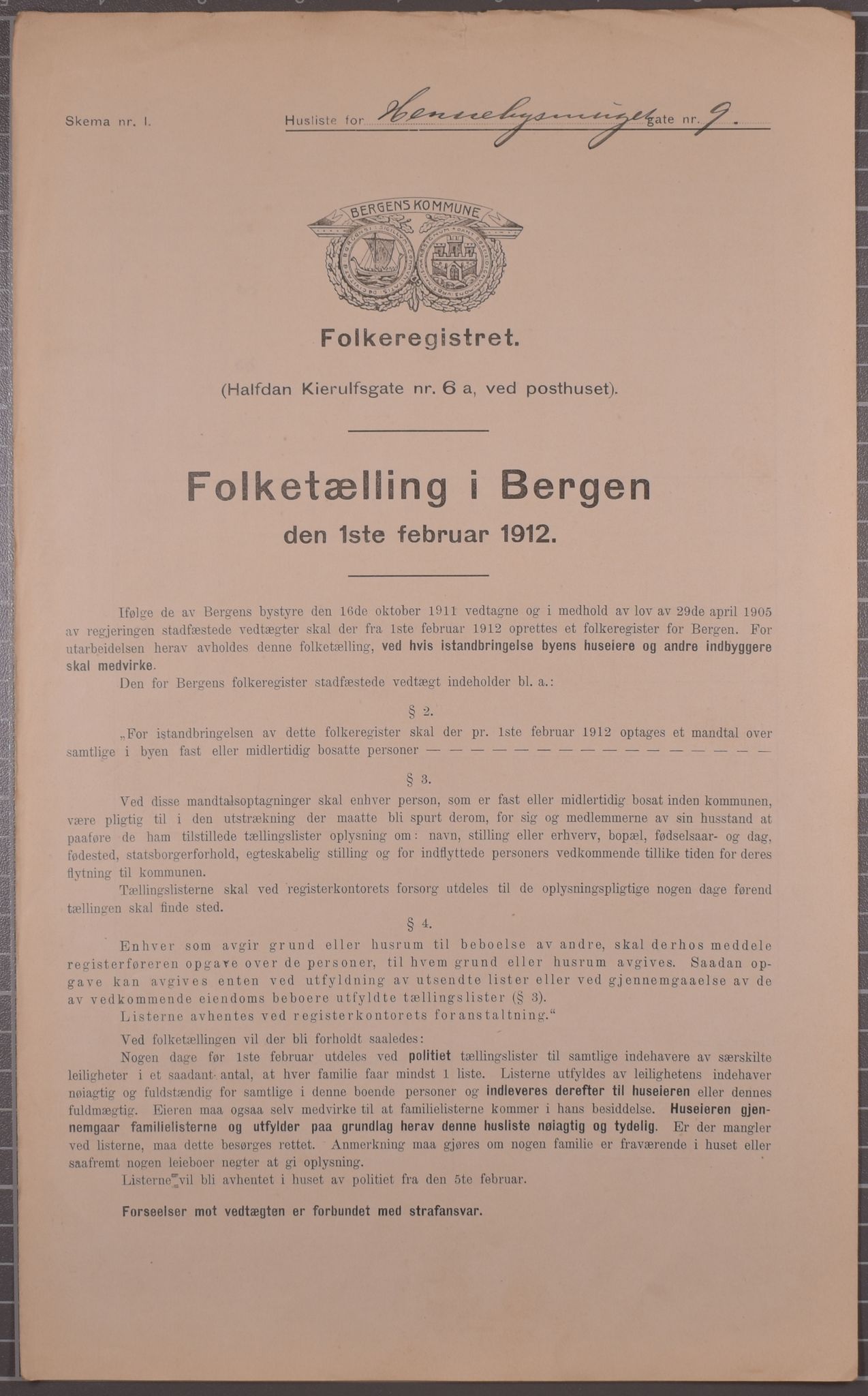 SAB, Kommunal folketelling 1912 for Bergen kjøpstad, 1912, s. 2236