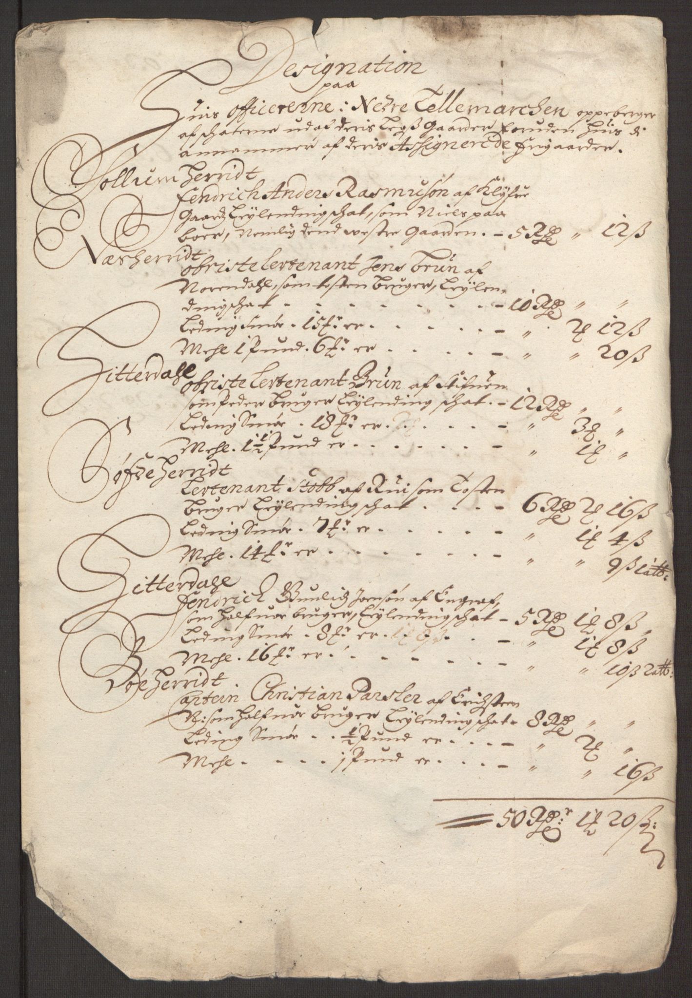 Rentekammeret inntil 1814, Reviderte regnskaper, Fogderegnskap, RA/EA-4092/R35/L2072: Fogderegnskap Øvre og Nedre Telemark, 1679, s. 277
