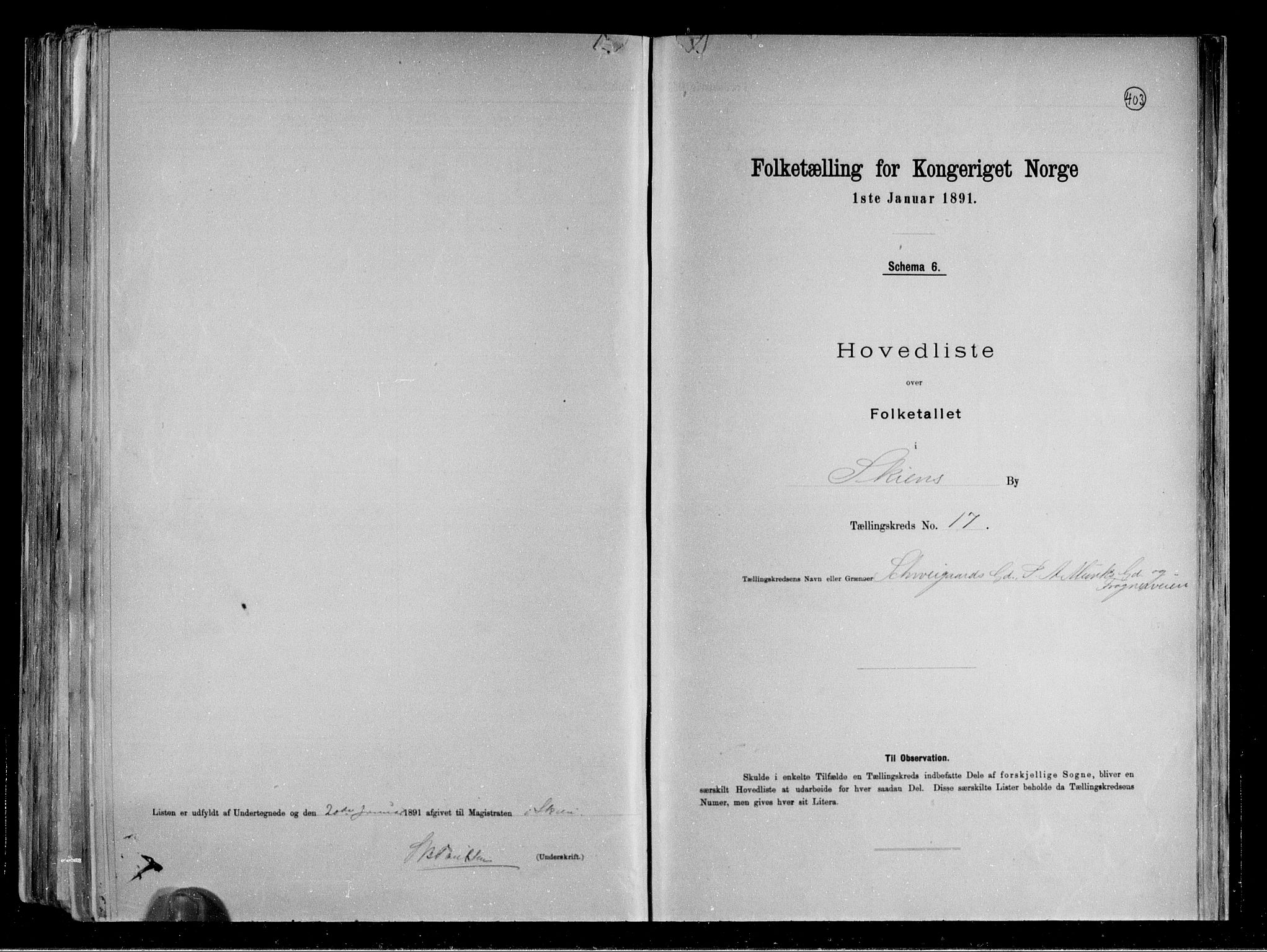 RA, Folketelling 1891 for 0806 Skien kjøpstad, 1891, s. 41