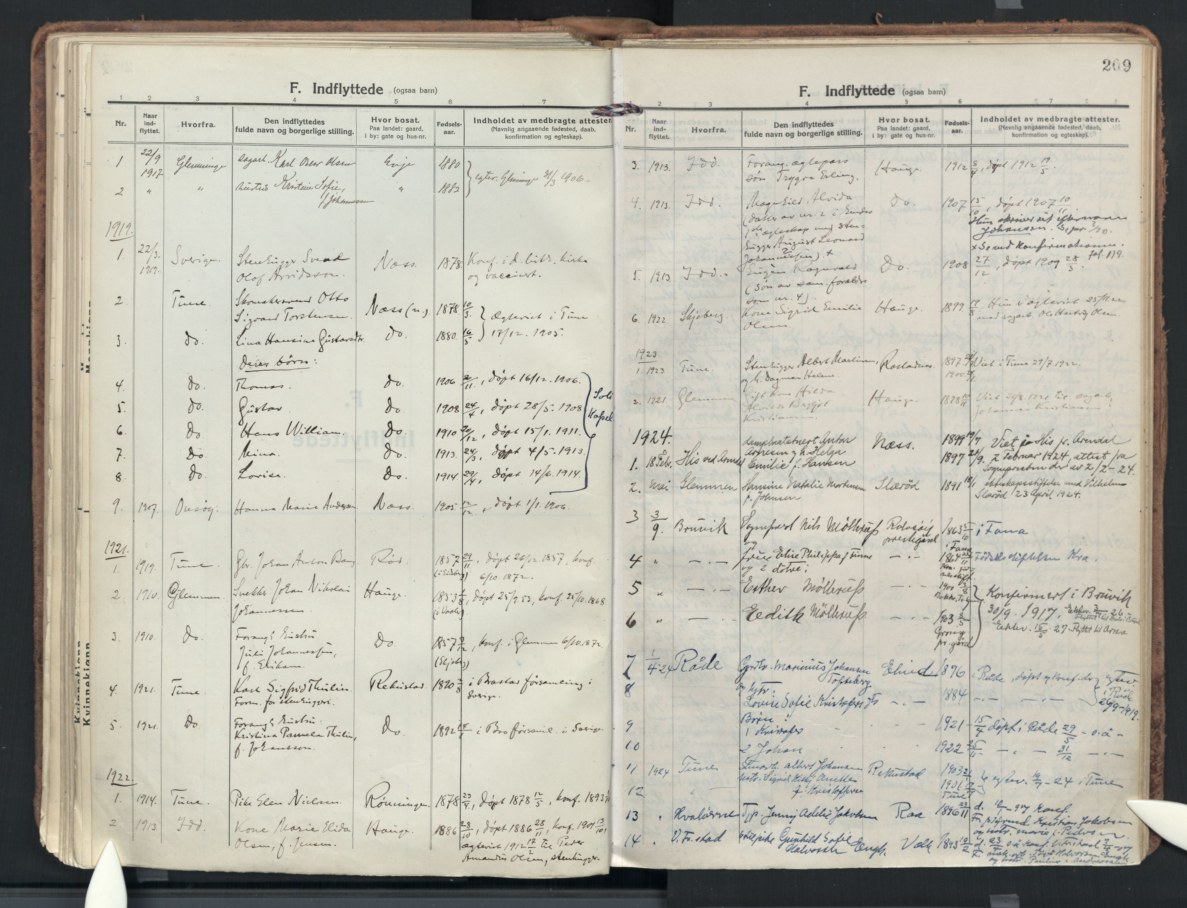 Rolvsøy prestekontor Kirkebøker, AV/SAO-A-2004/F/Fa/L0003: Ministerialbok nr. 3, 1917-1935, s. 209